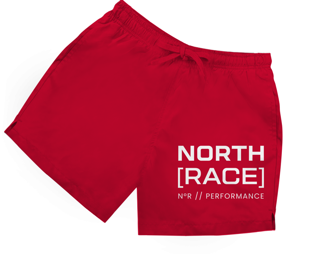 Badehose "North Race" | Badeshorts Herren | in blau, rot oder schwarz Printegy