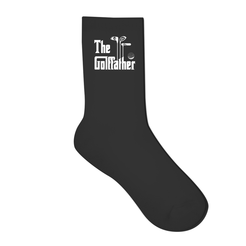 Socken für Golfer | Crew Socken "The Golffather" in schwarz oder weiß Printegy