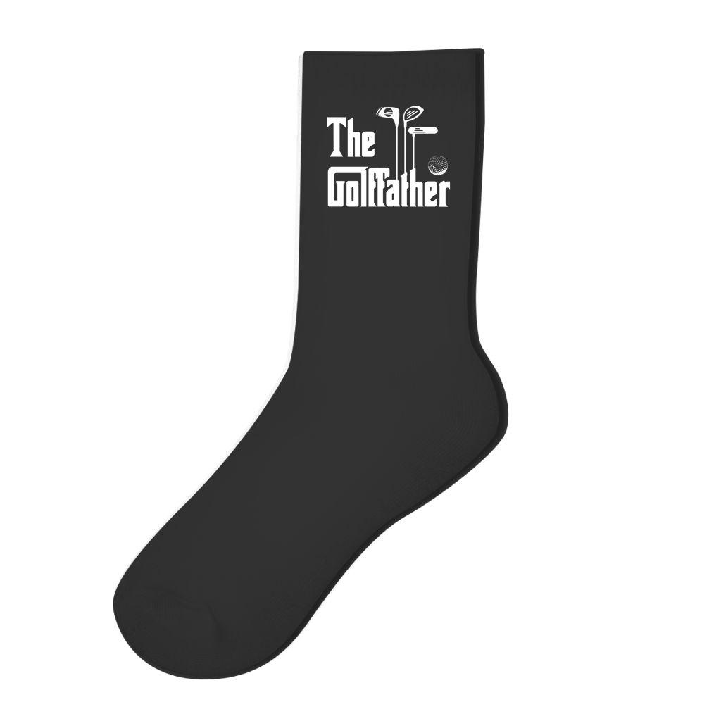 Socken für Golfer | Crew Socken "The Golffather" in schwarz oder weiß Printegy