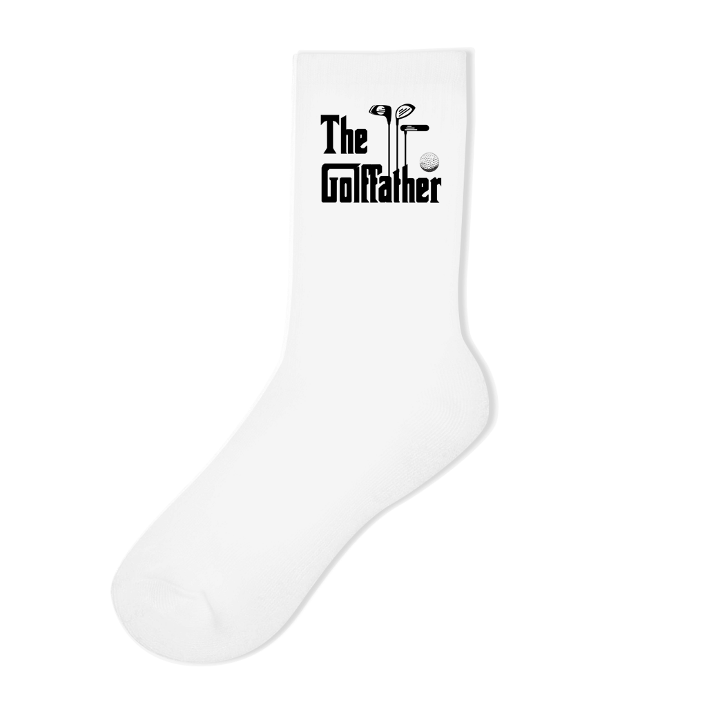 Socken für Golfer | Crew Socken "The Golffather" in schwarz oder weiß Printegy