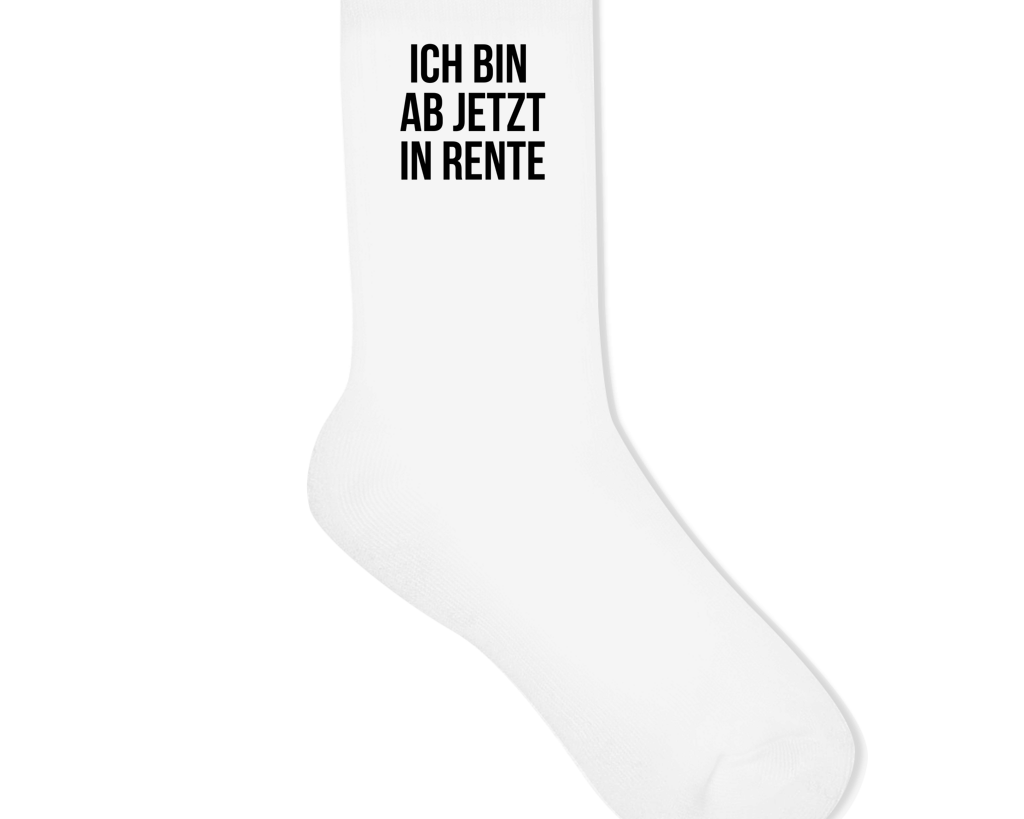 Socken für Rentner | Crew Socken "Nicht mehr mein Problem" in schwarz oder weiß Printegy