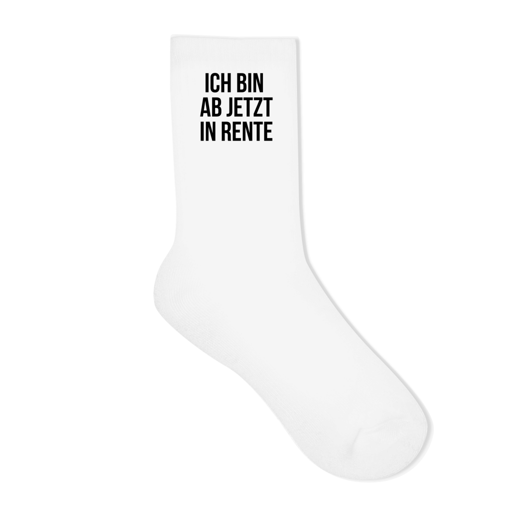 Socken für Rentner | Crew Socken "Nicht mehr mein Problem" in schwarz oder weiß Printegy