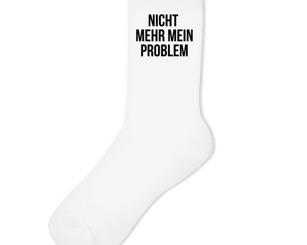 Socken für Rentner | Crew Socken "Nicht mehr mein Problem" in schwarz oder weiß Printegy