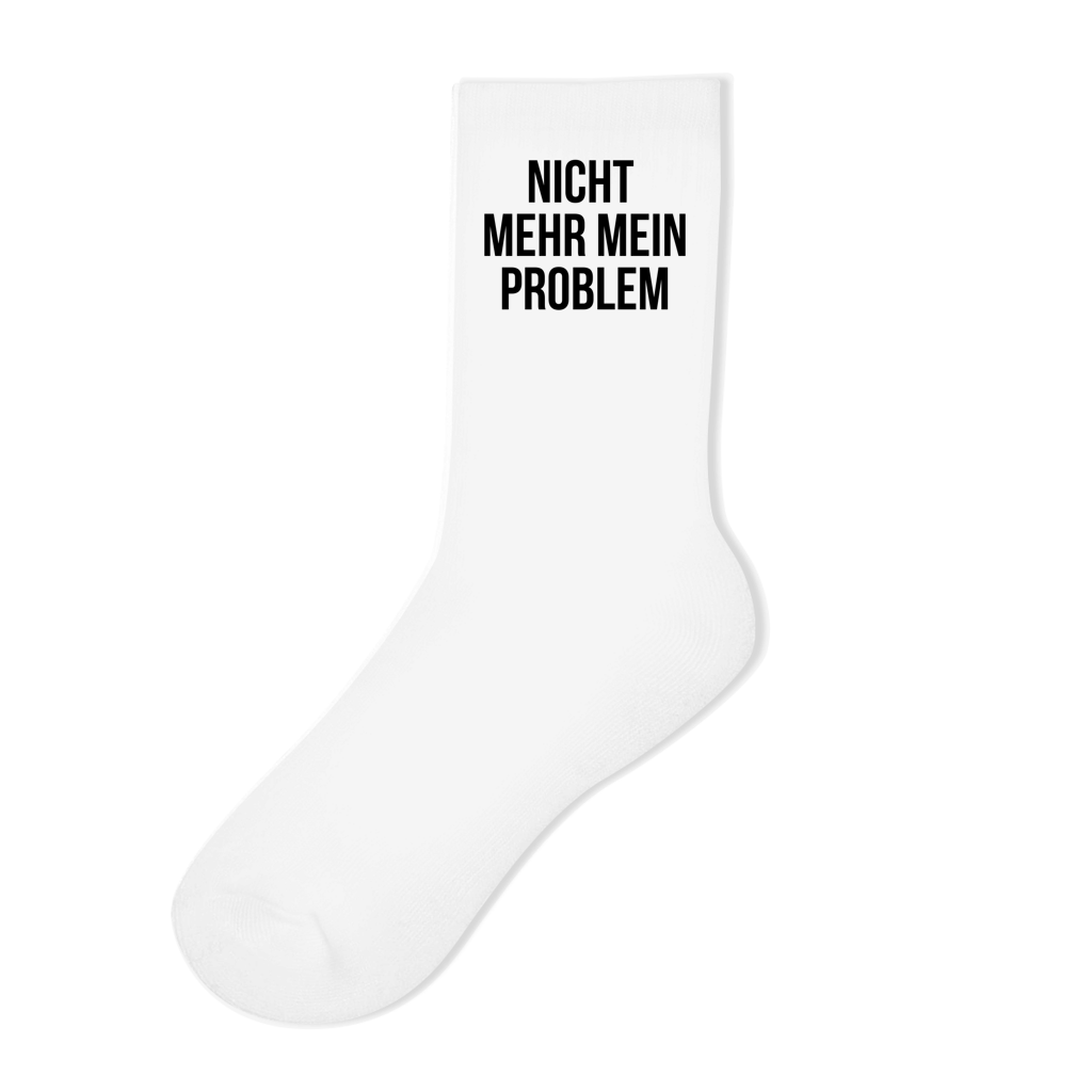 Socken für Rentner | Crew Socken "Nicht mehr mein Problem" in schwarz oder weiß Printegy