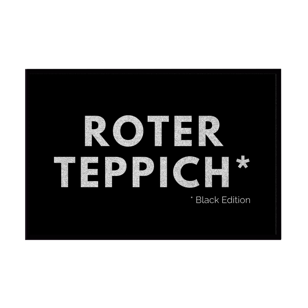 Fußmatte "Roter Teppich - Black Edition" - schwarze Matte mit Gummirand | in zwei Größen Printegy