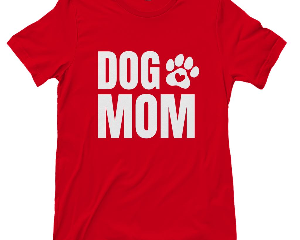 Damen T-Shirt DOG MOM | klassisches Baumwoll T-Shirt in 5 Farben Printegy