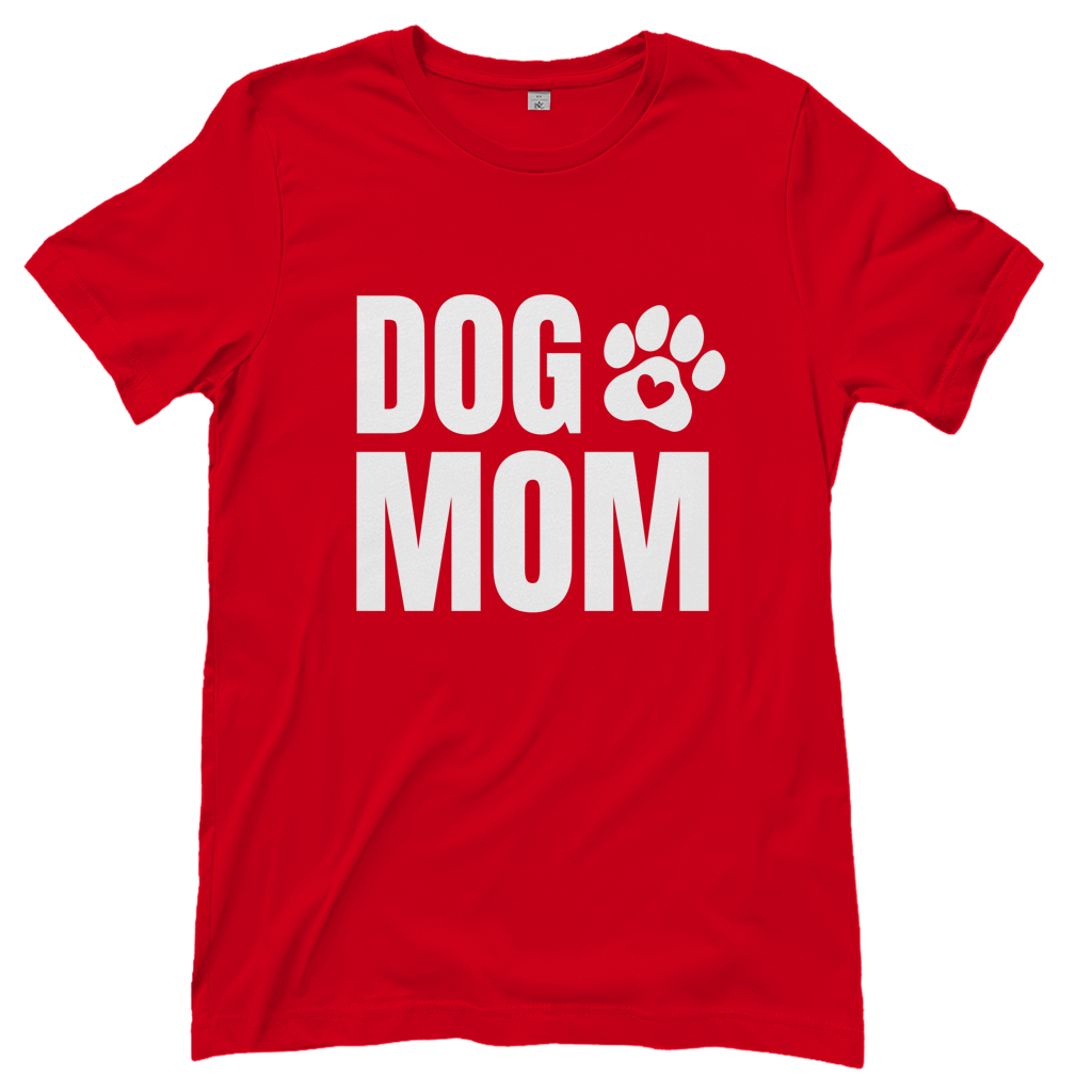 Damen T-Shirt DOG MOM | klassisches Baumwoll T-Shirt in 5 Farben Printegy