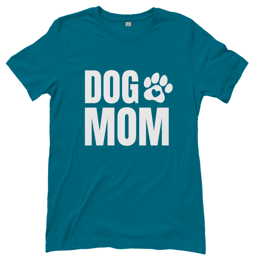 Damen T-Shirt DOG MOM | klassisches Baumwoll T-Shirt in 5 Farben Printegy