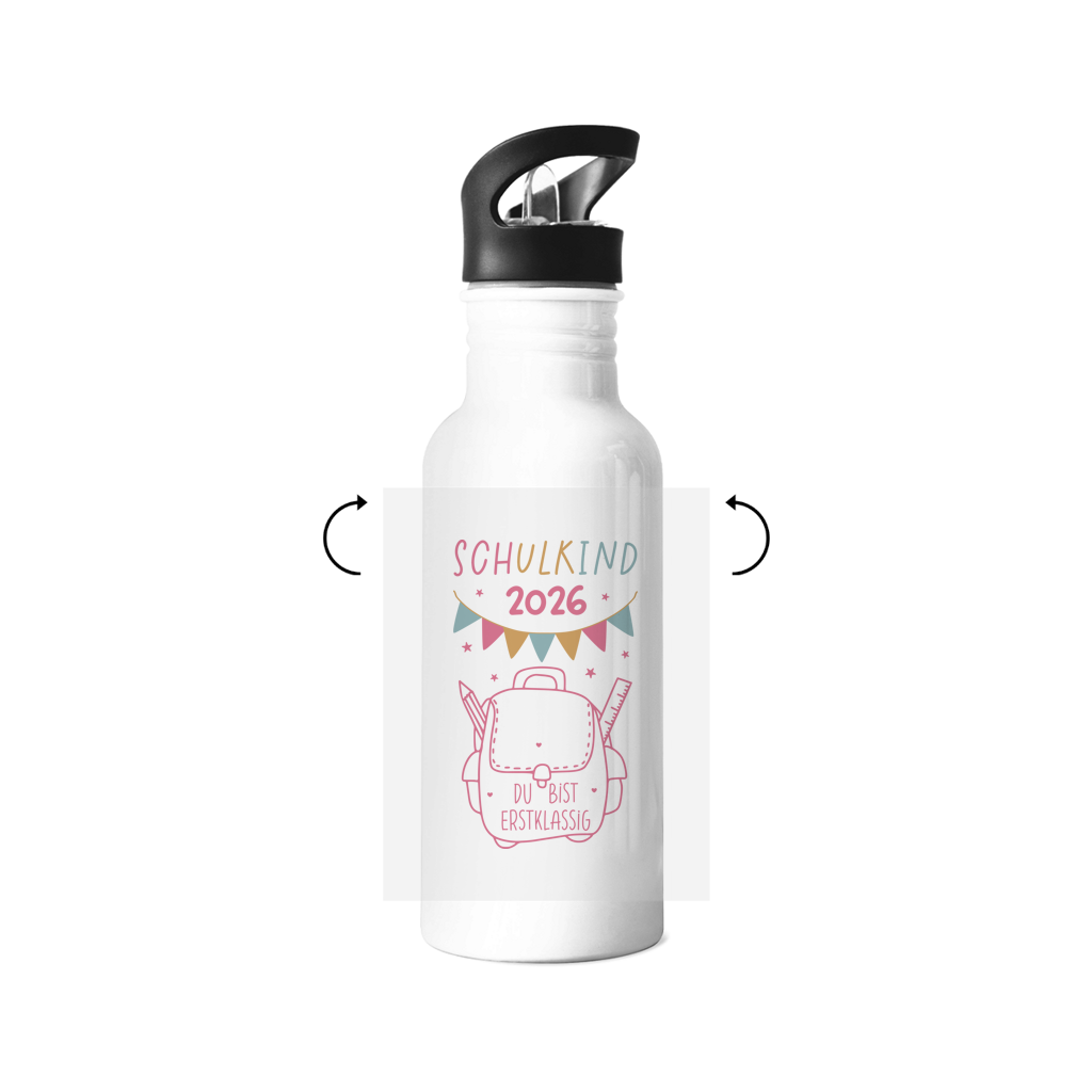 Edelstahl-Trinkflasche Schulkind Erstklassig Printegy