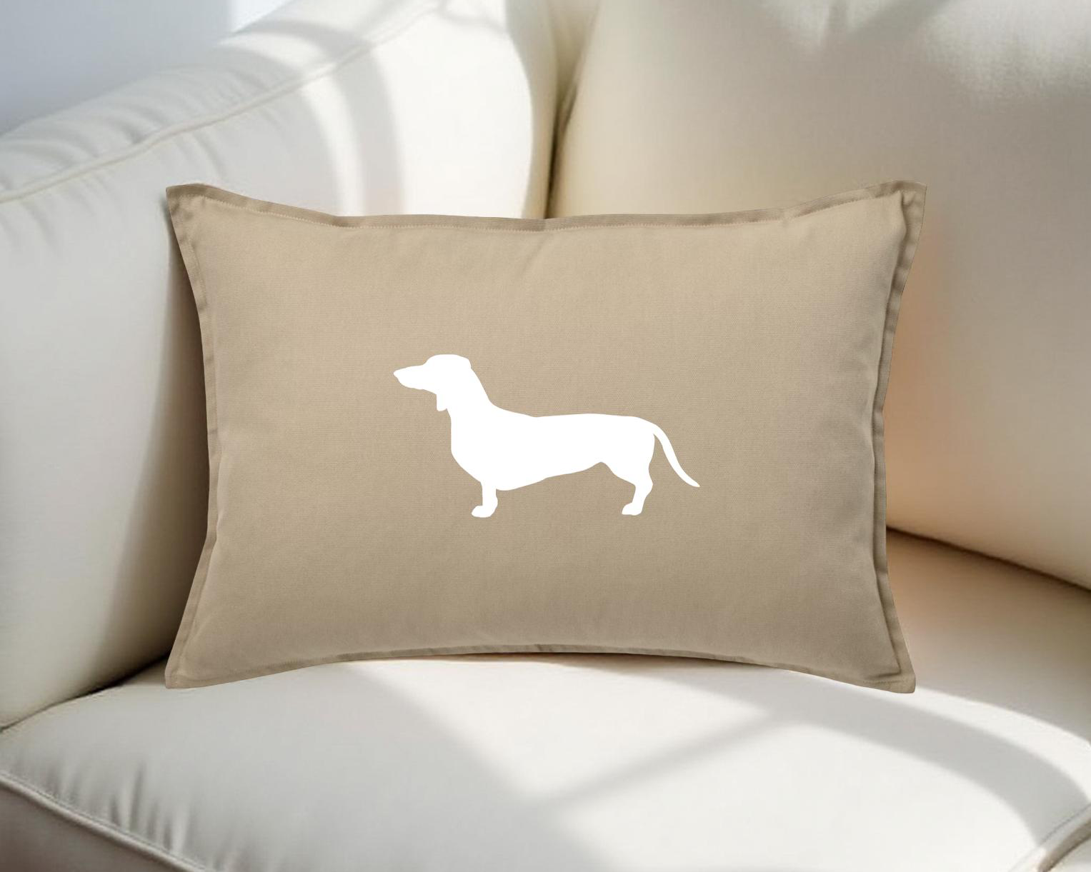 Kissen | Dackel | sandfarben | 40 x 58 cm Roo's Gift Shop