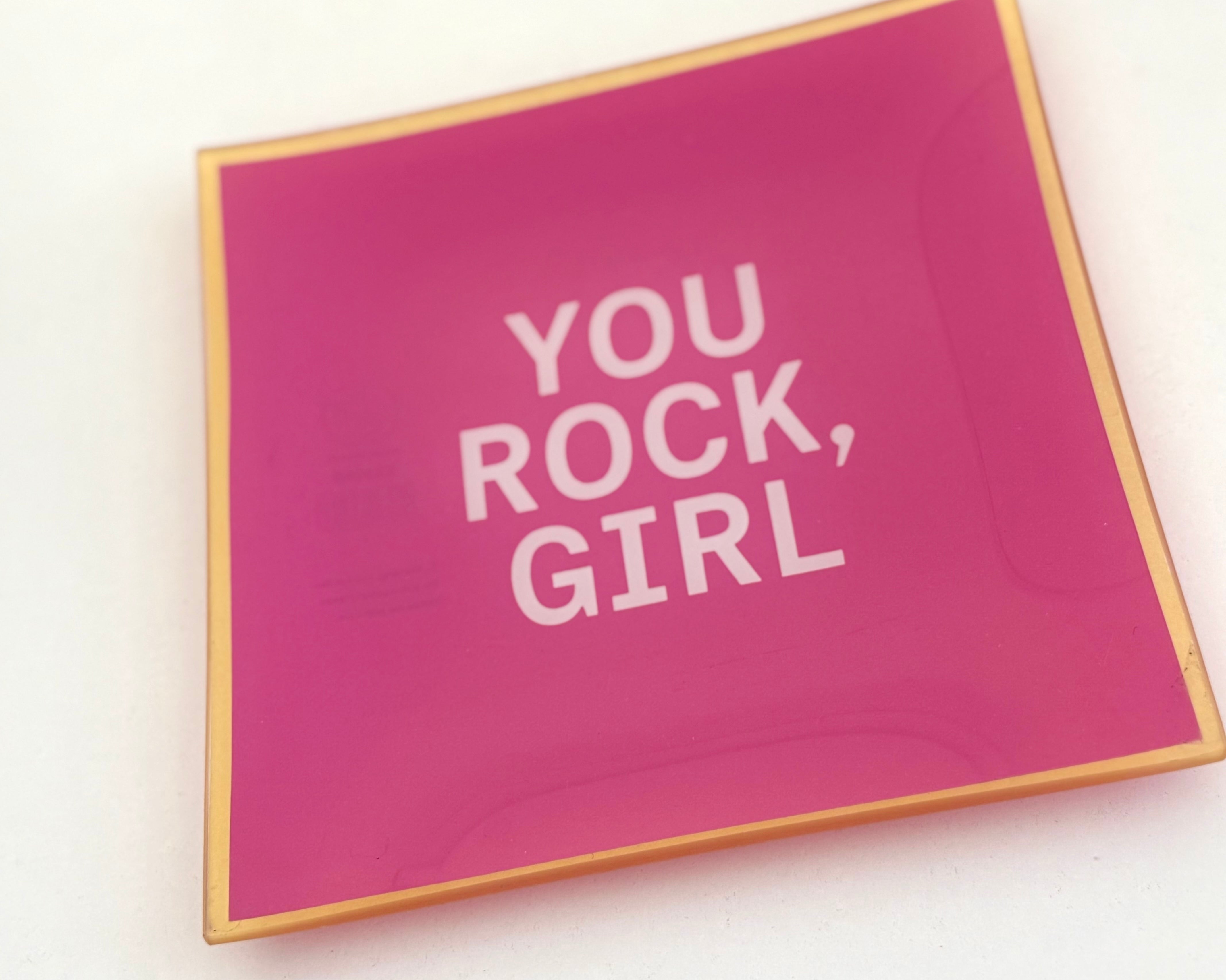 Glas Teller mit Spruch | knallige Farben | Love in pink und rot (Kopie) Roo's Gift Shop