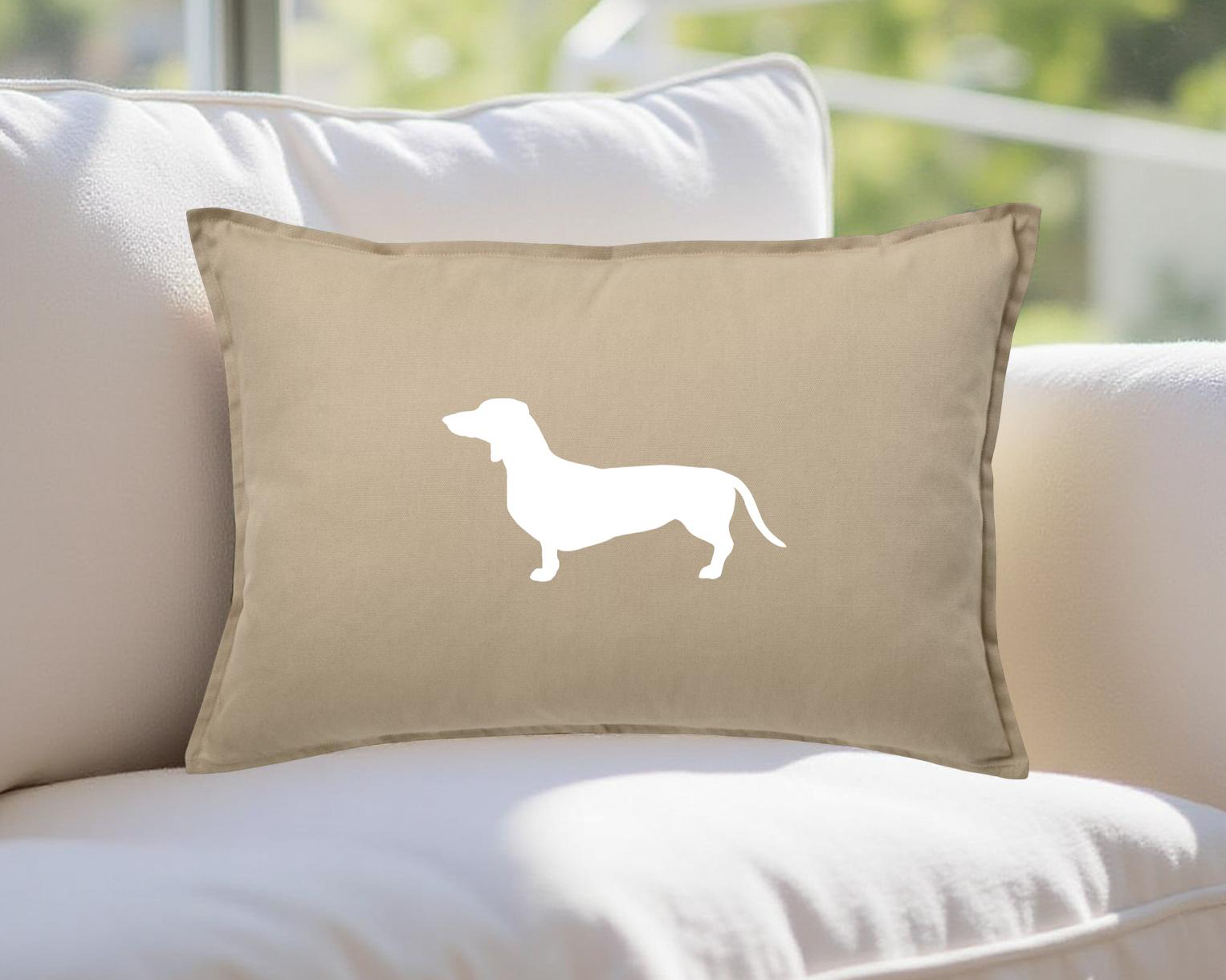 Kissen | Dackel | sandfarben | 40 x 58 cm Roo's Gift Shop