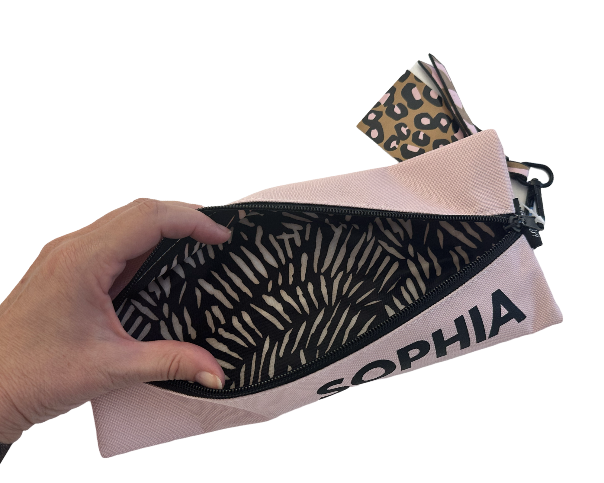 Flache rosa Kosmetiktasche | Schminktasche | personalisierbar Roo's Gift Shop