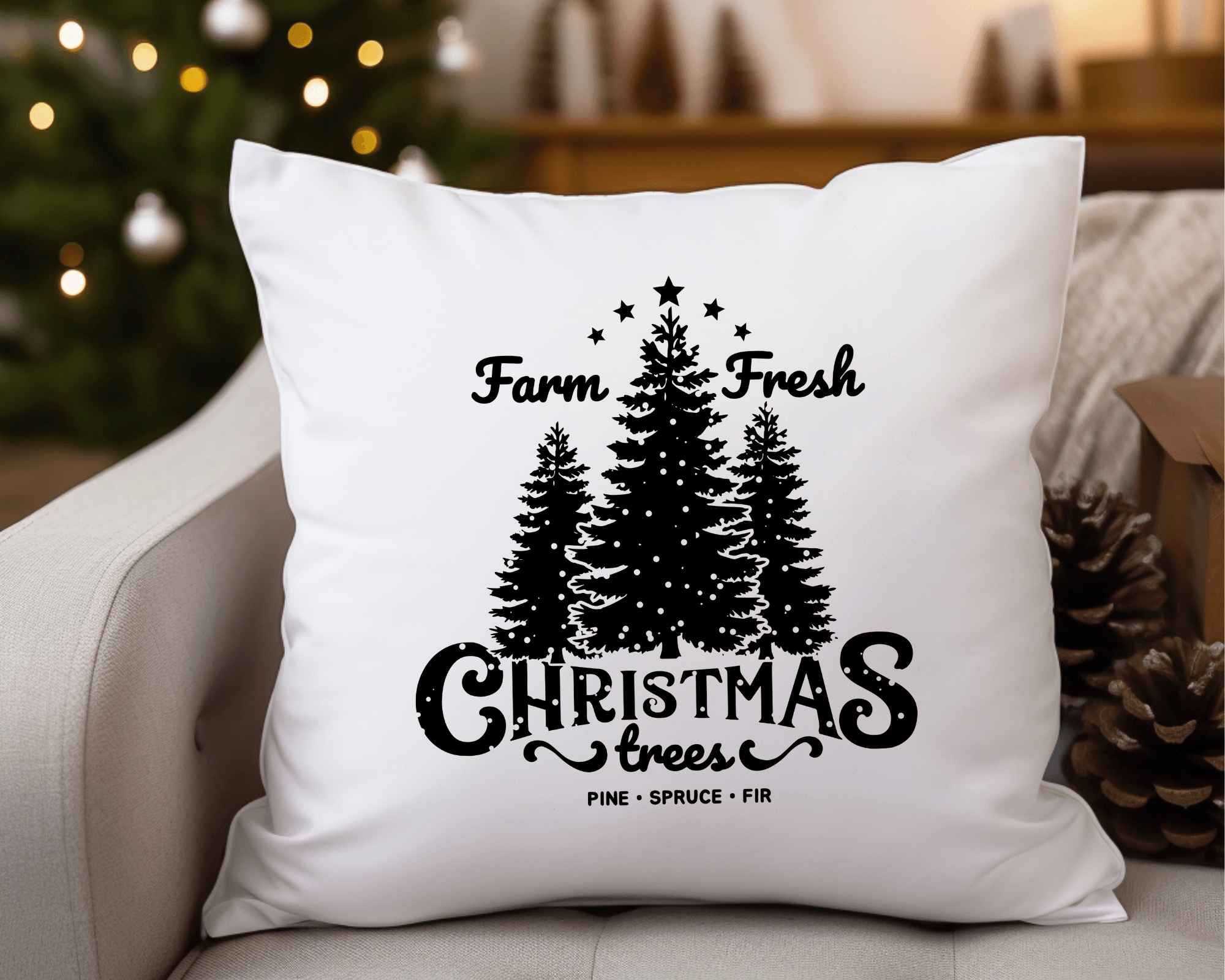 Kissen | Weihnachten | Farm Fresh Christmas Trees - Roo's Gift Shop