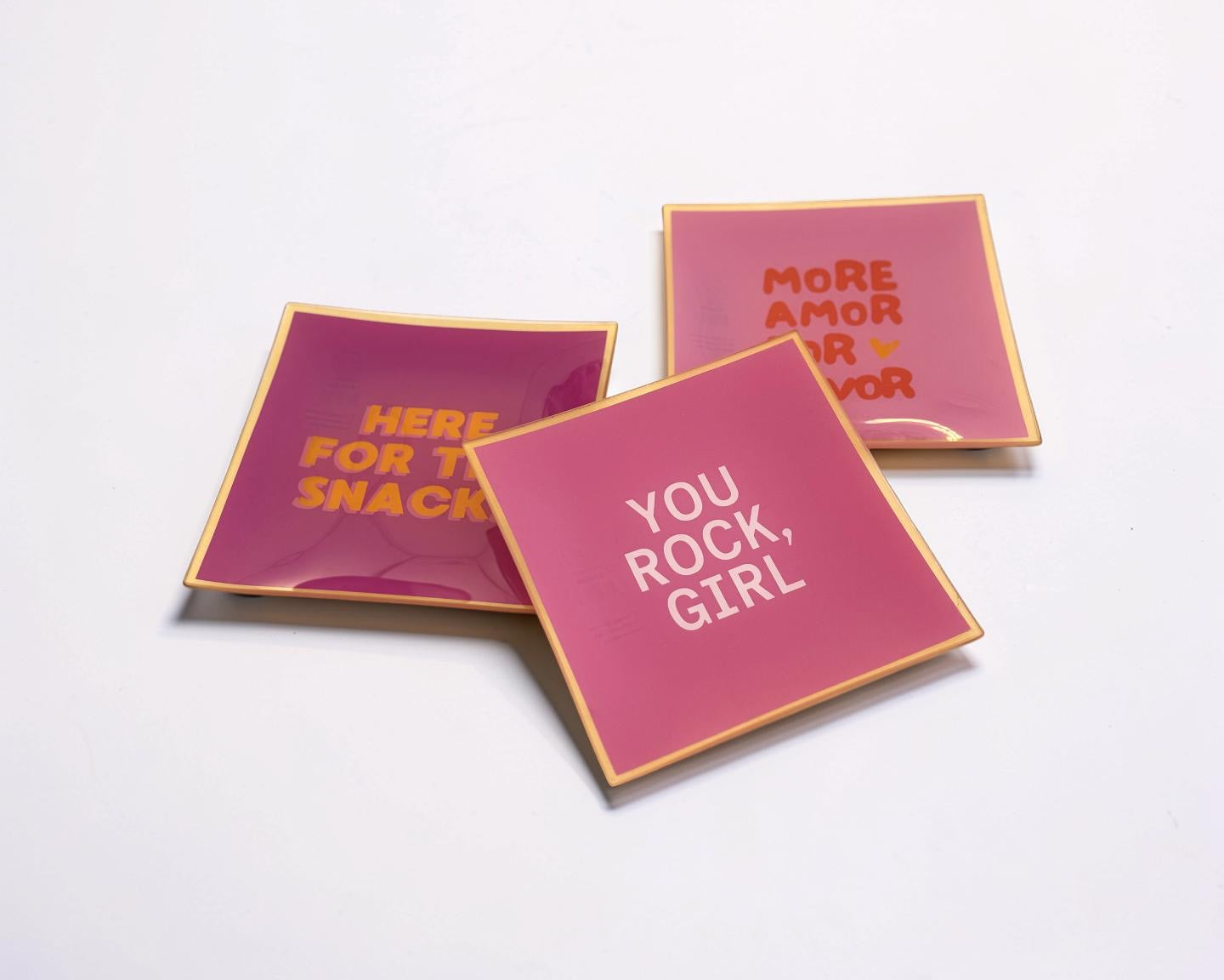 Glas Teller mit Spruch | knallige Farben | Love in pink und rot (Kopie) Roo's Gift Shop