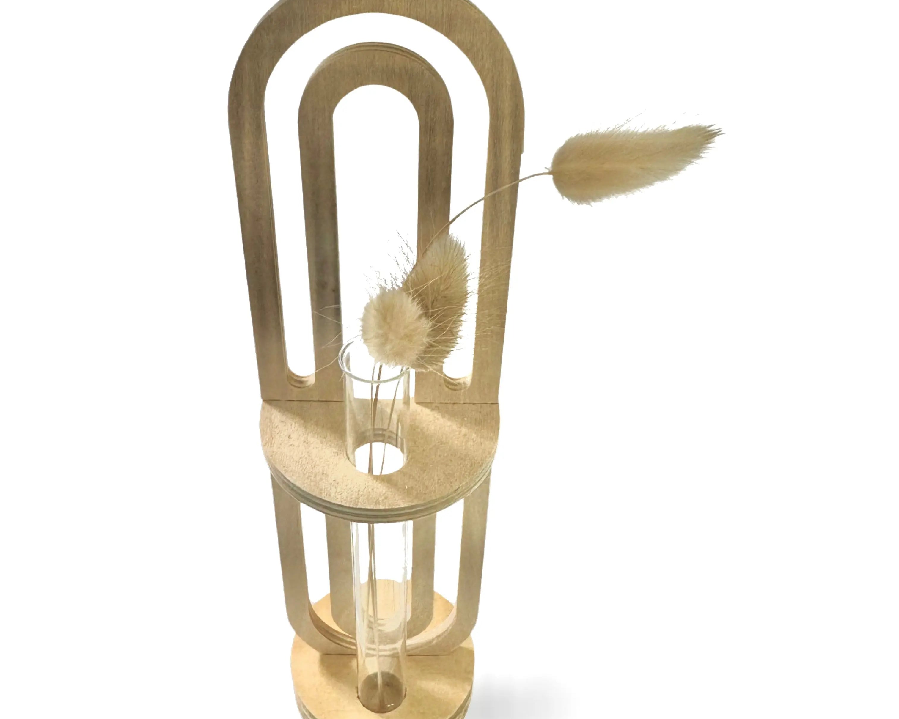 Vase | Reagenzglas | Holz | natur beige Roo's Gift Shop