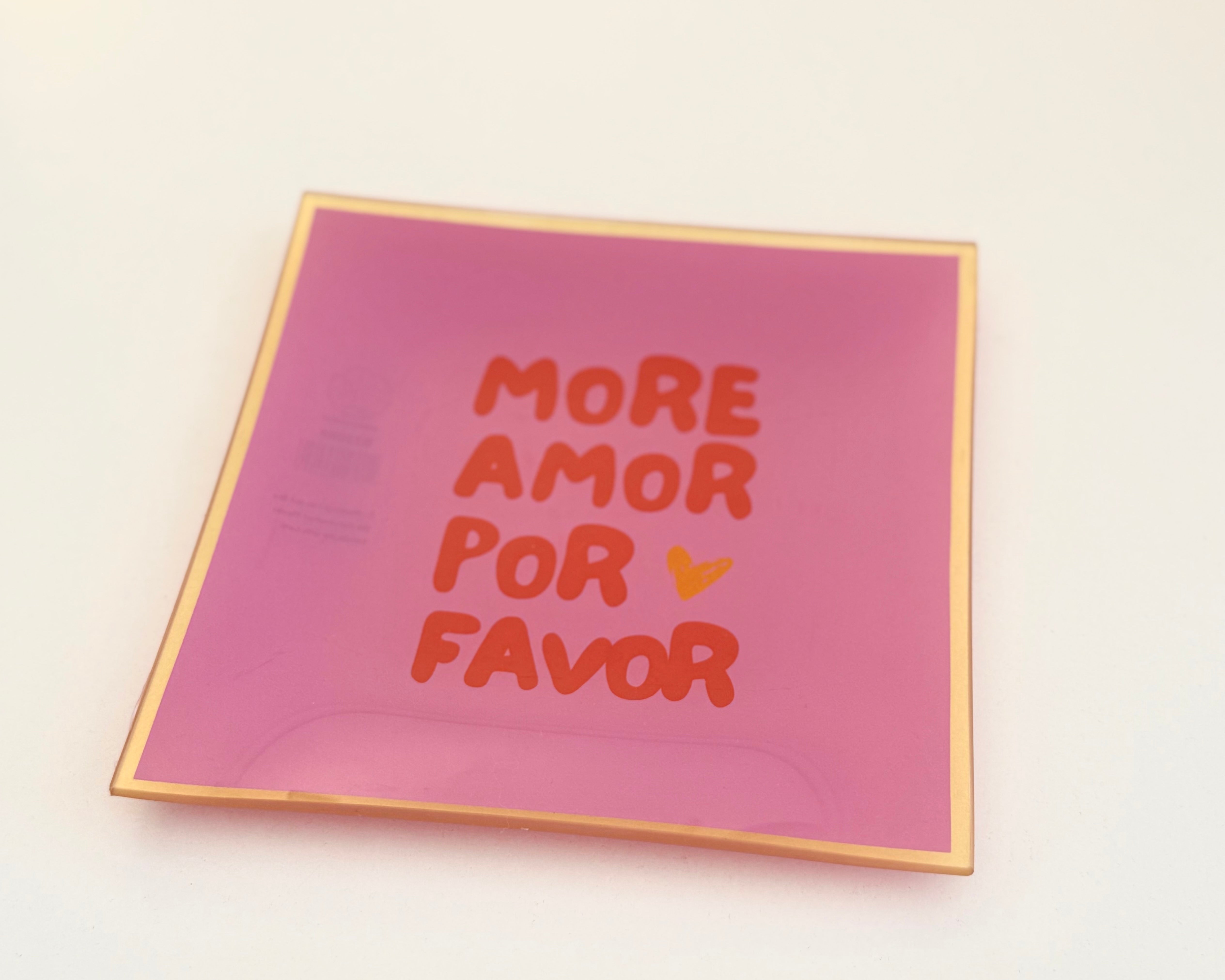 Glas Teller mit Spruch | knallige Farben | Love in pink und rot (Kopie) Roo's Gift Shop