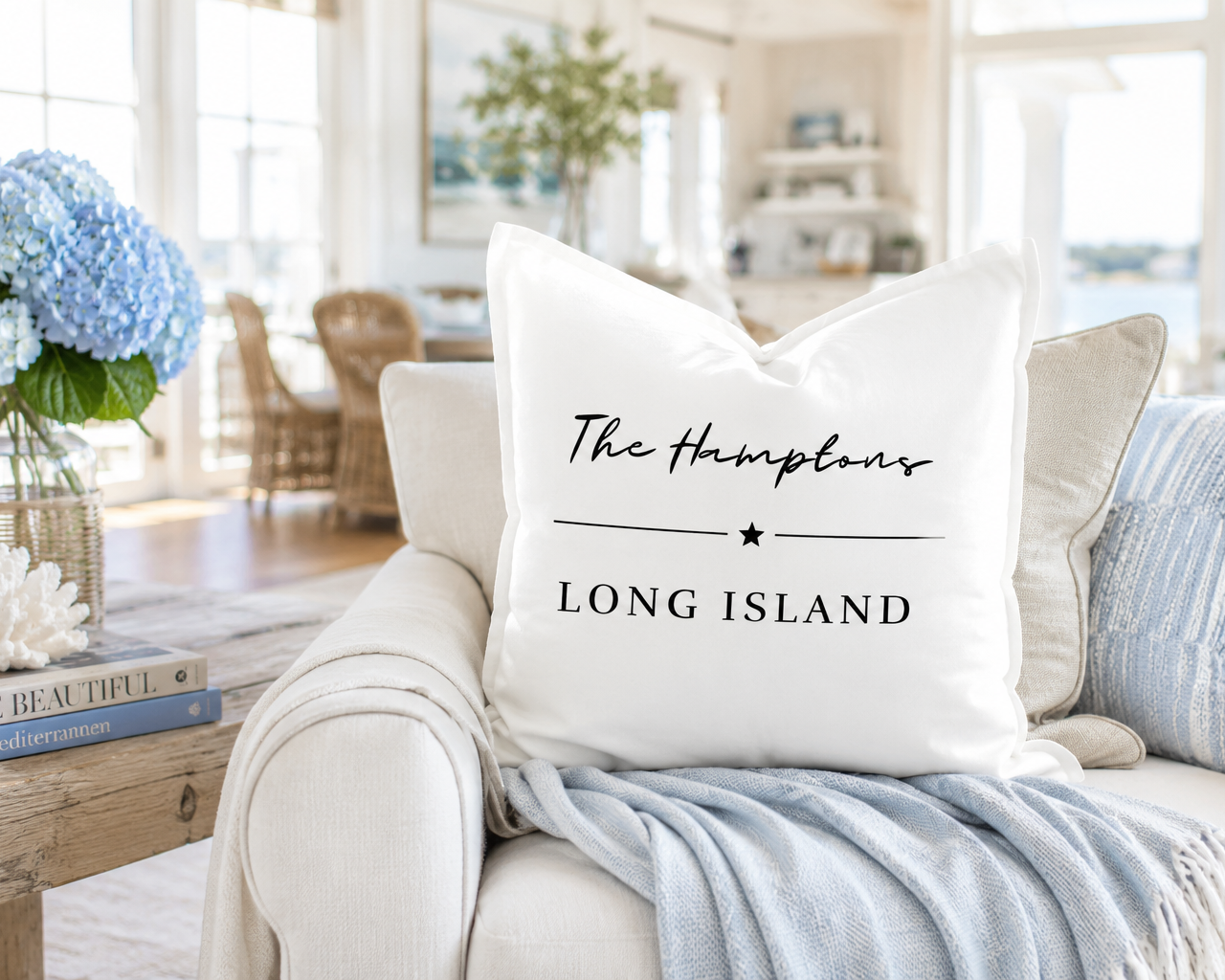 Kissen | Hamptons Kissen "The Hamptons - Long Island" | Coastal Living Deko | HamptonsVibes Roo's Gift Shop
