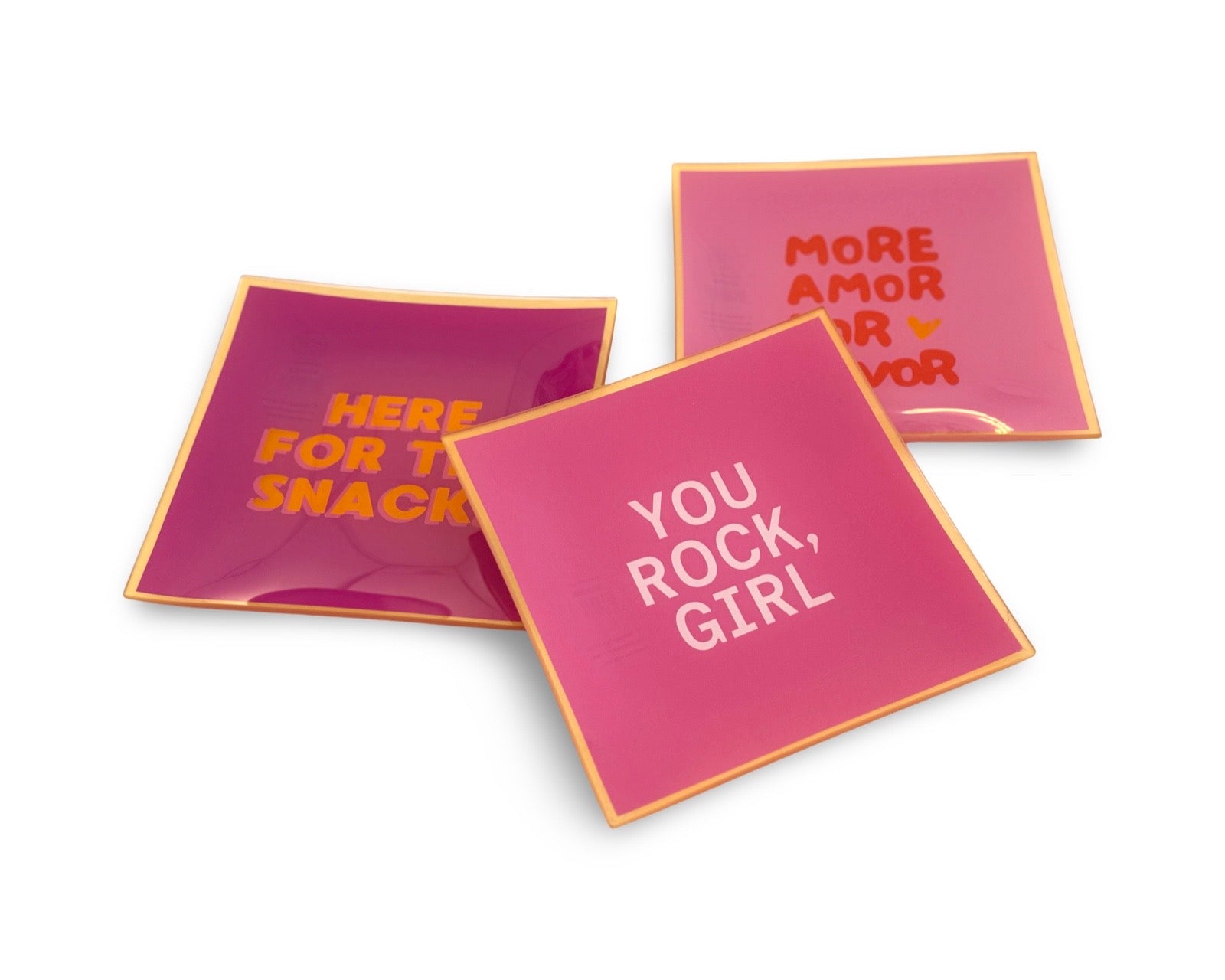 Glas Teller mit Spruch | knallige Farben | Love in pink und rot (Kopie) Roo's Gift Shop