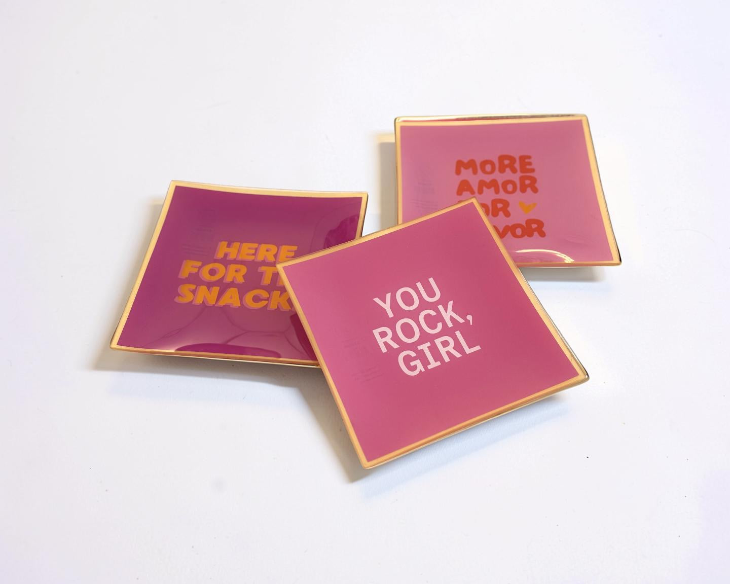 Glas Teller mit Spruch | knallige Farben | Love in pink und rot (Kopie) Roo's Gift Shop