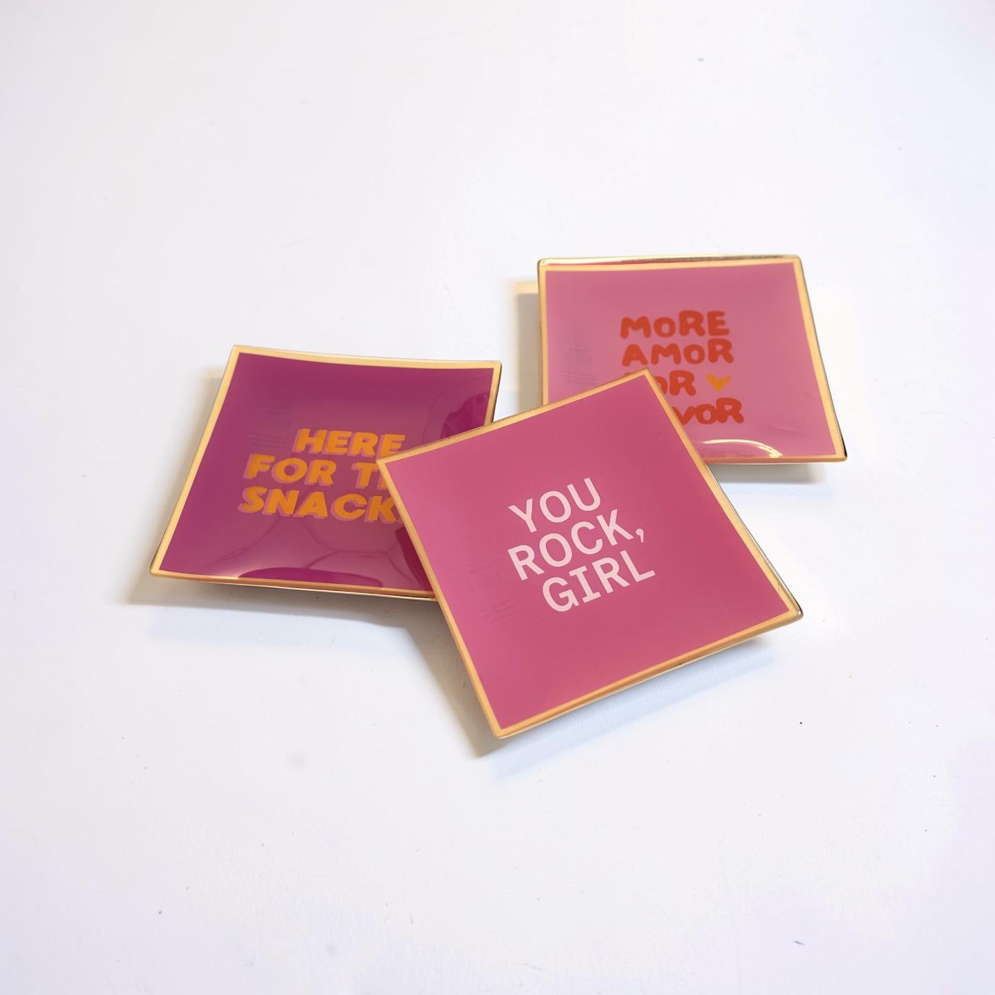 Glas Teller mit Spruch | knallige Farben | Love in pink und rot (Kopie) Roo's Gift Shop