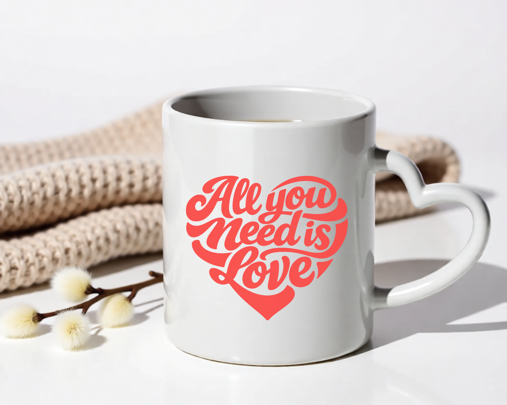 Tasse mit Herzhenkel | All you need is love Printegy