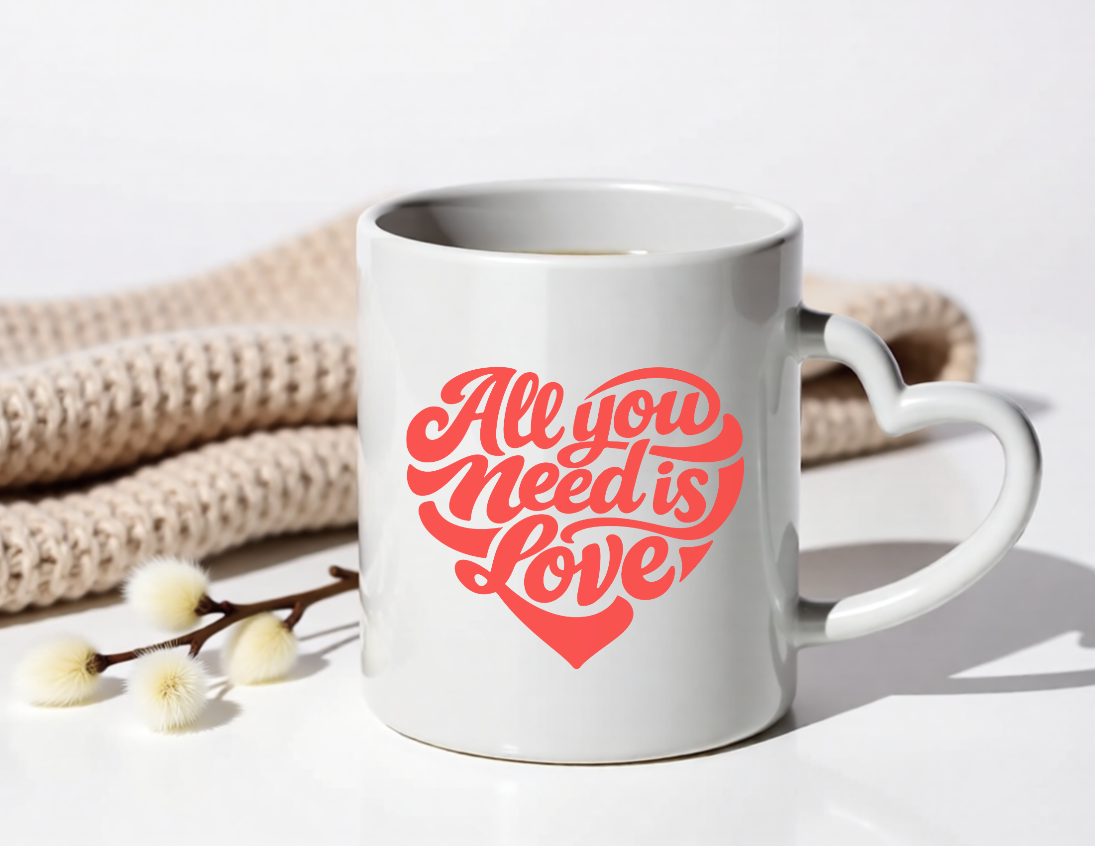 Tasse mit Herzhenkel | All you need is love Printegy