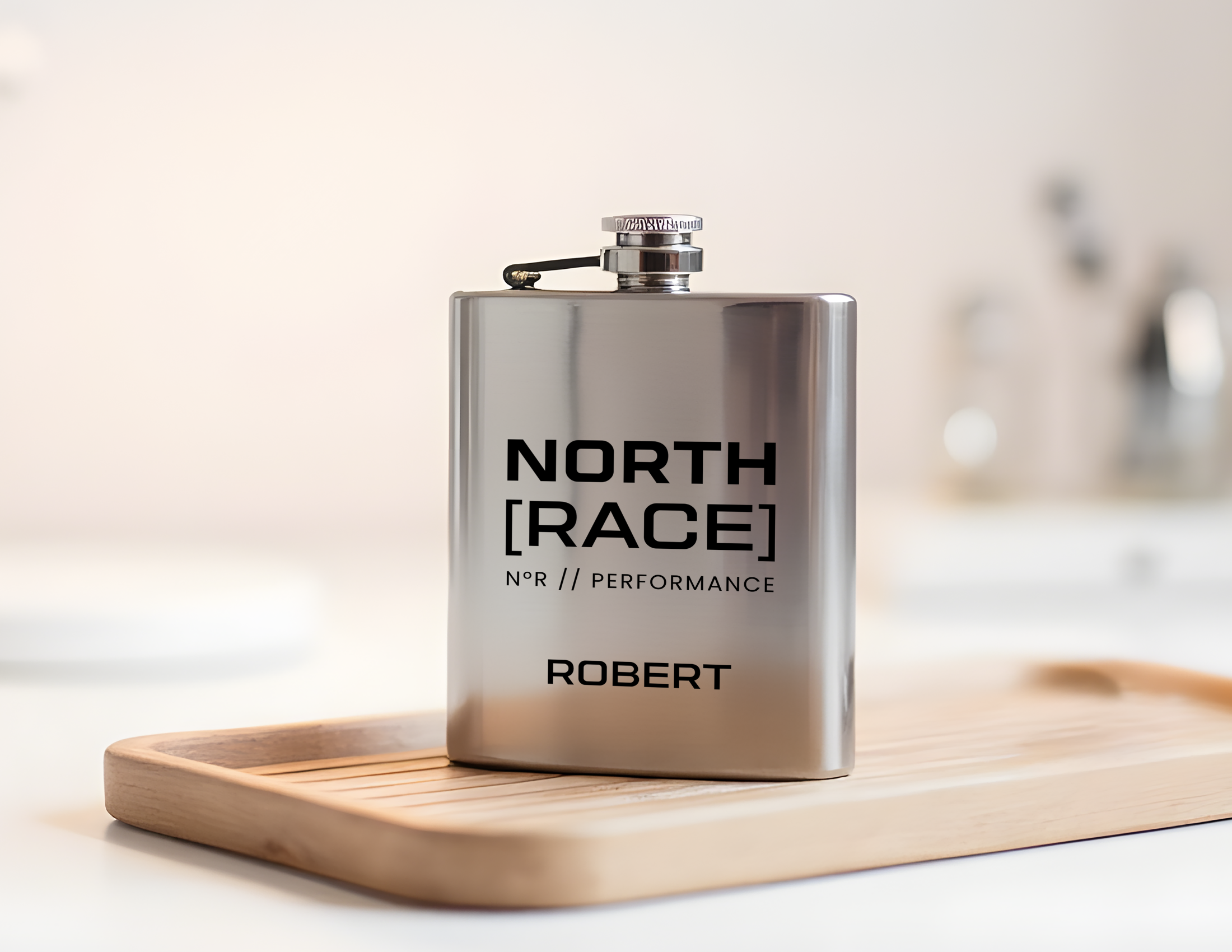 Flachmann "North Race" für Segler, Skipper | personalisiertes Geschenk | Edelstahl Flasche | Lasergravur Name | maritimes Design Roo's Gift Shop