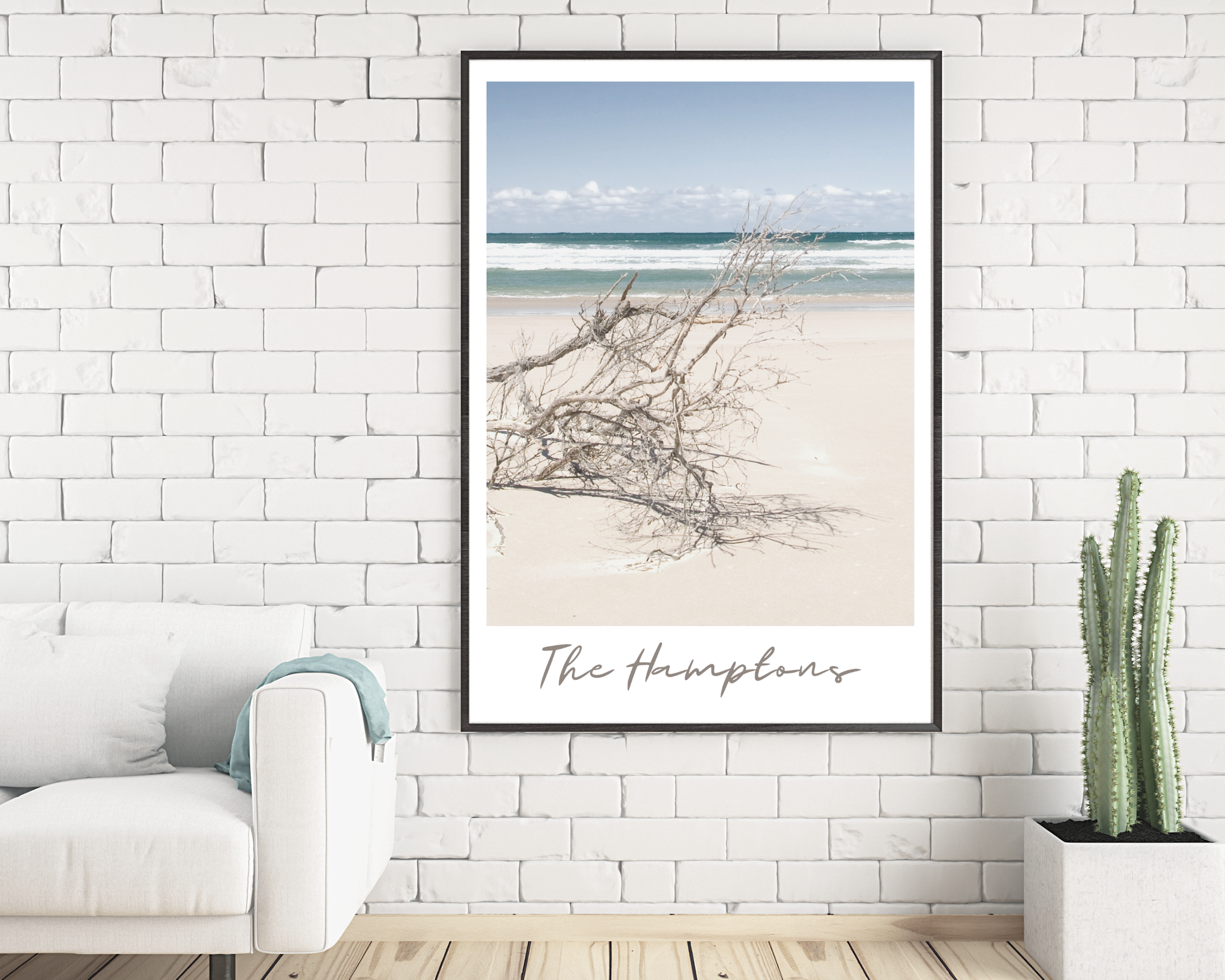 Poster | The Hamptons | Strand Meer | Treibholz Ast Roo's Gift Shop