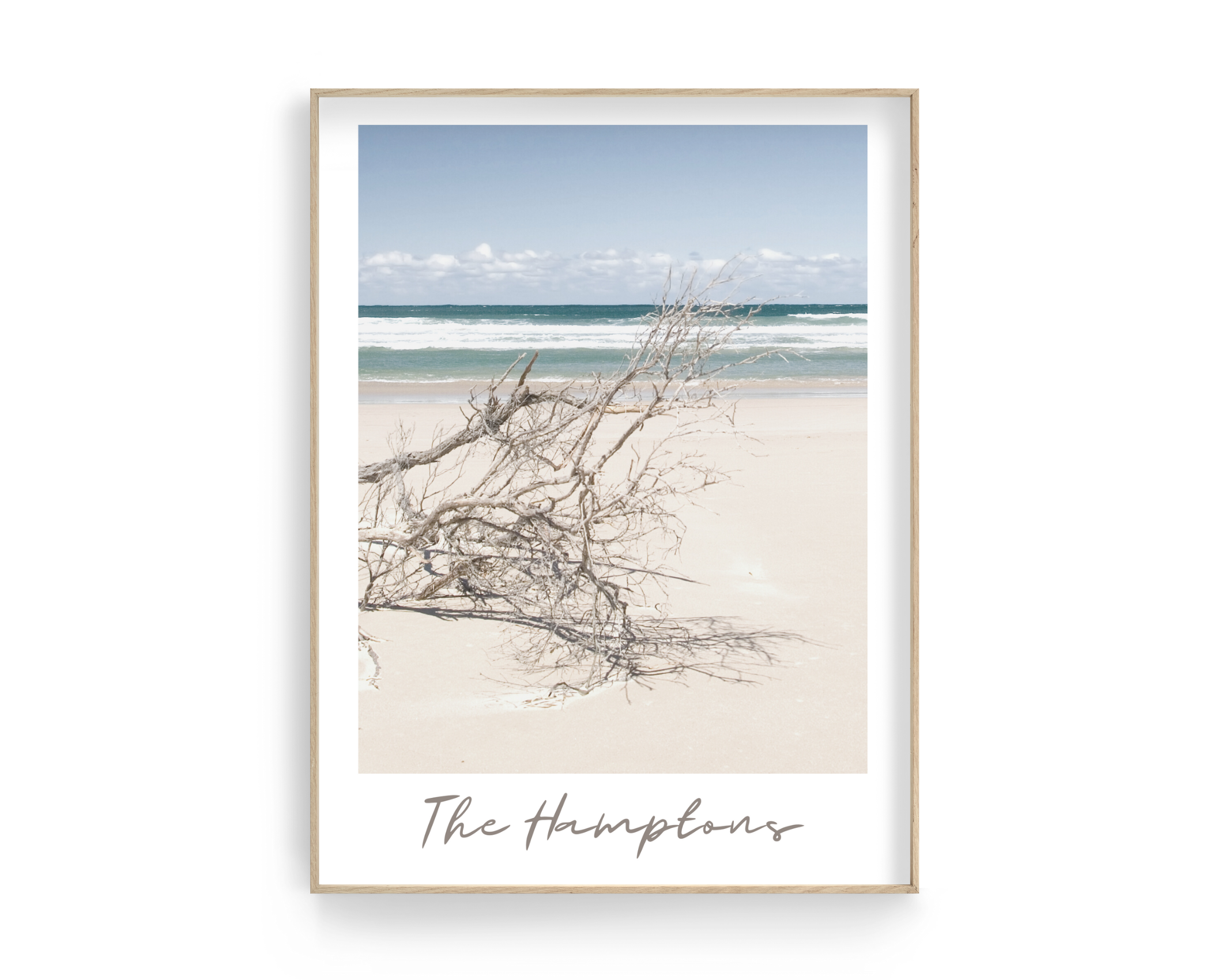 Poster | The Hamptons | Strand Meer | Treibholz Ast Roo's Gift Shop
