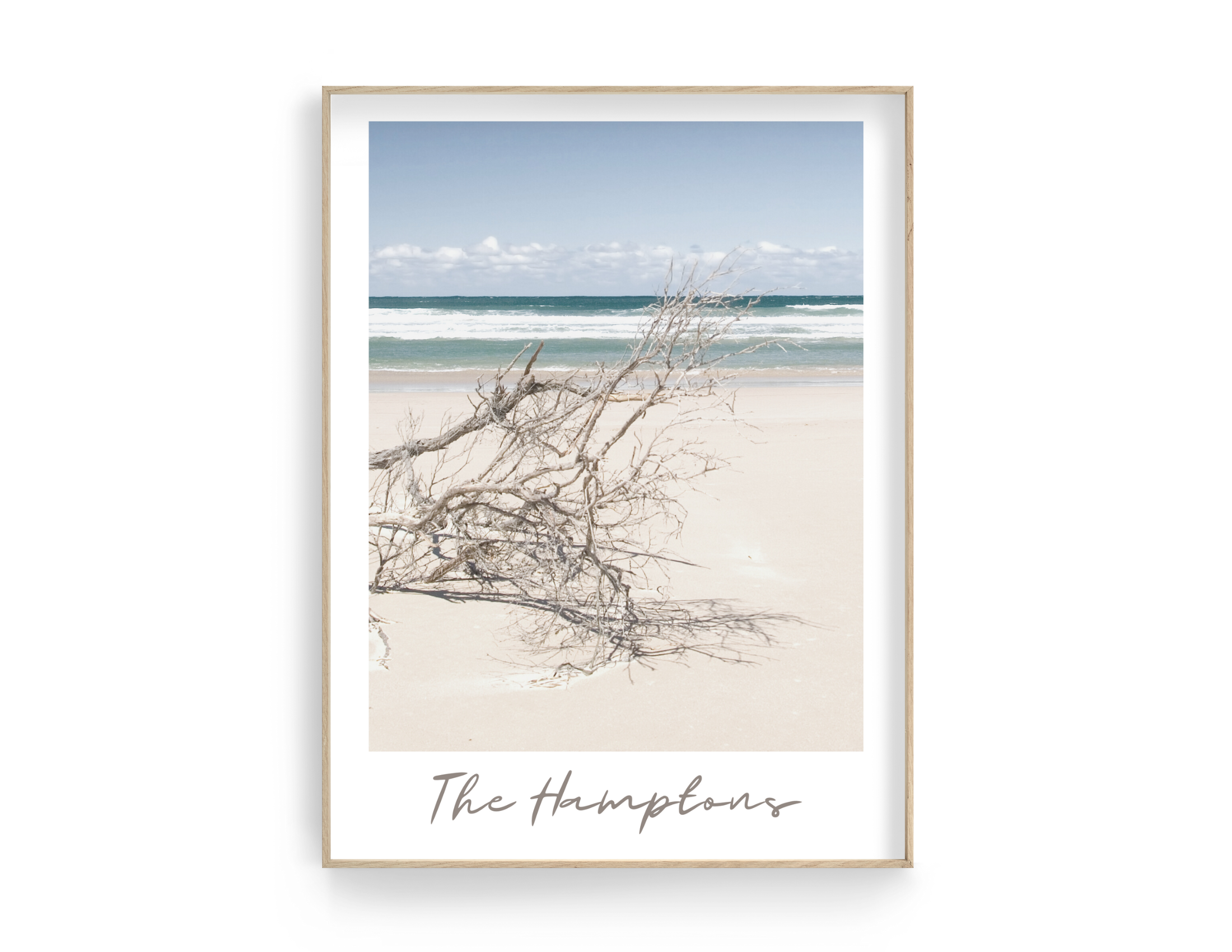 Poster | The Hamptons | Strand Meer | Treibholz Ast Roo's Gift Shop