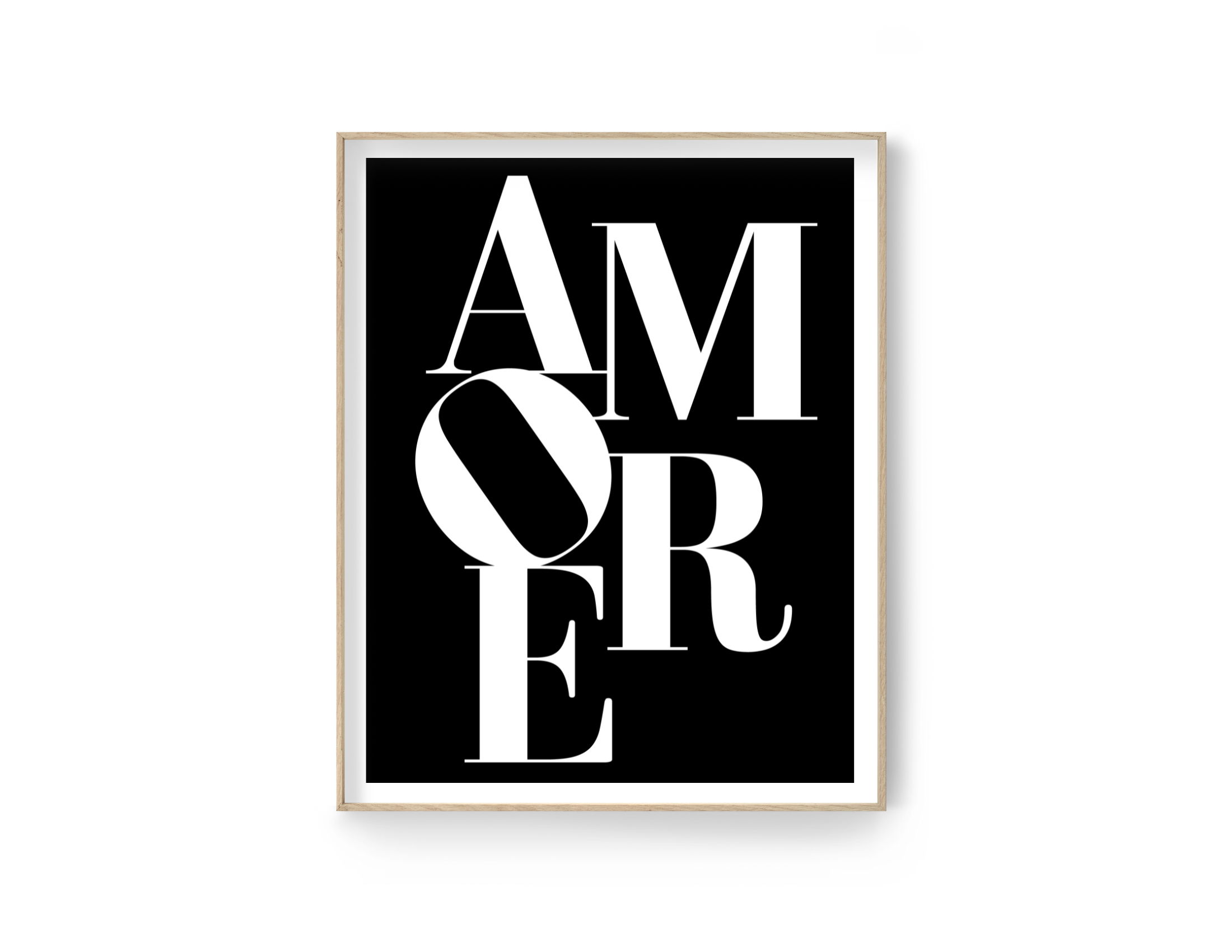 Poster | Typografie AMORE | schwarz Roo's Gift Shop