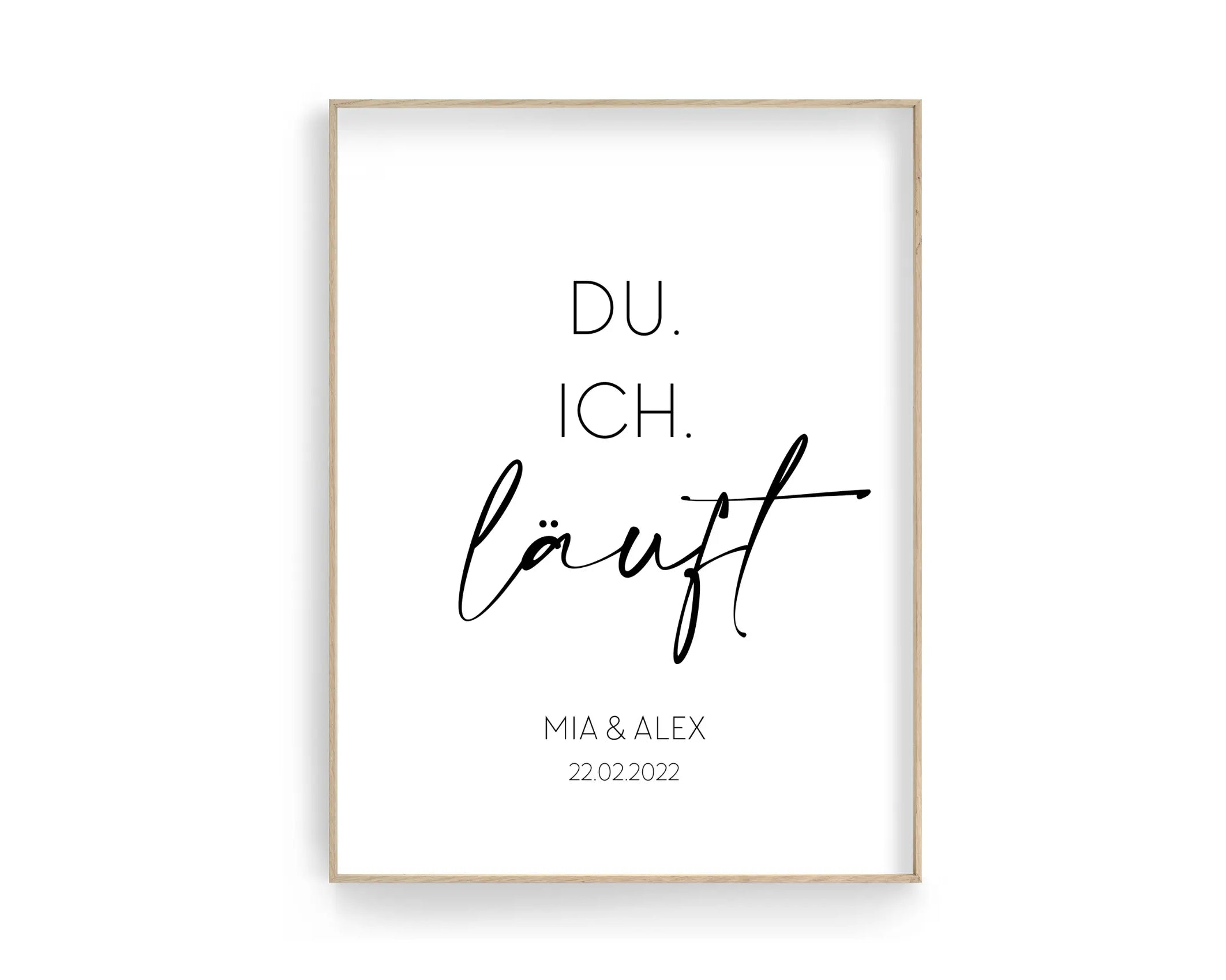 Poster | Hochzeit | Du. Ich. Läuft. | personalisierbar Roo's Gift Shop