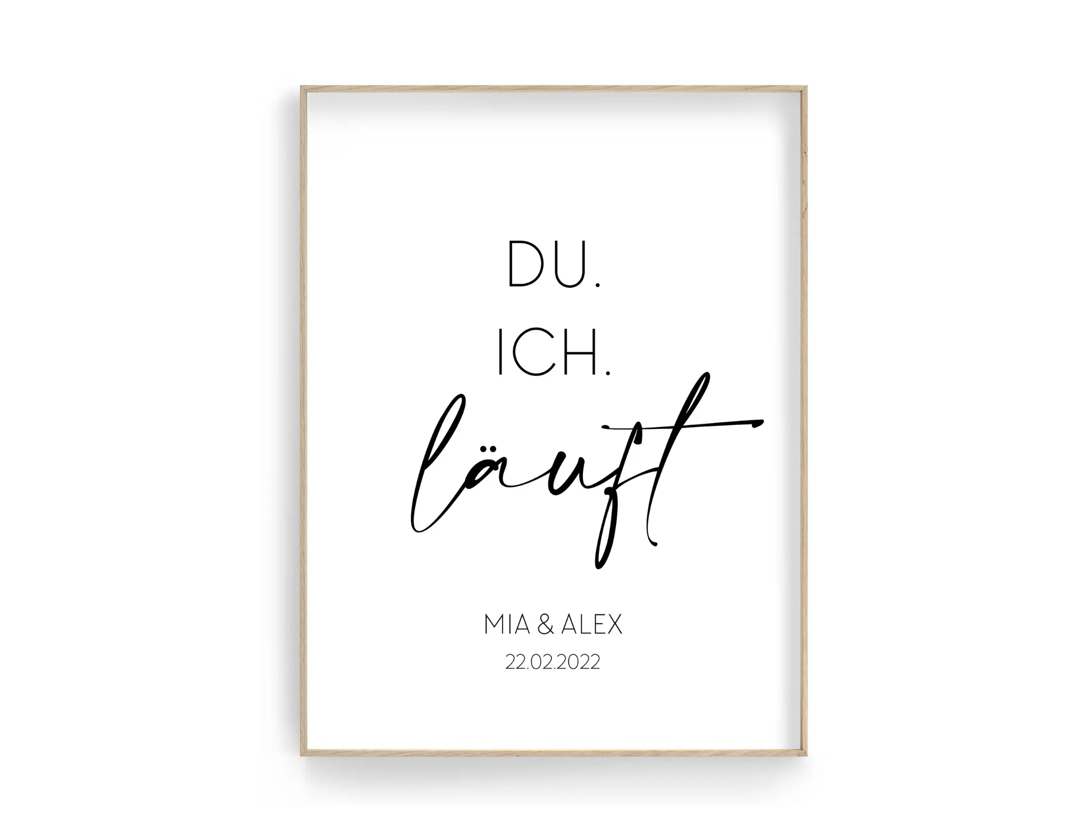 Poster | Hochzeit | Du. Ich. Läuft. | personalisierbar Roo's Gift Shop