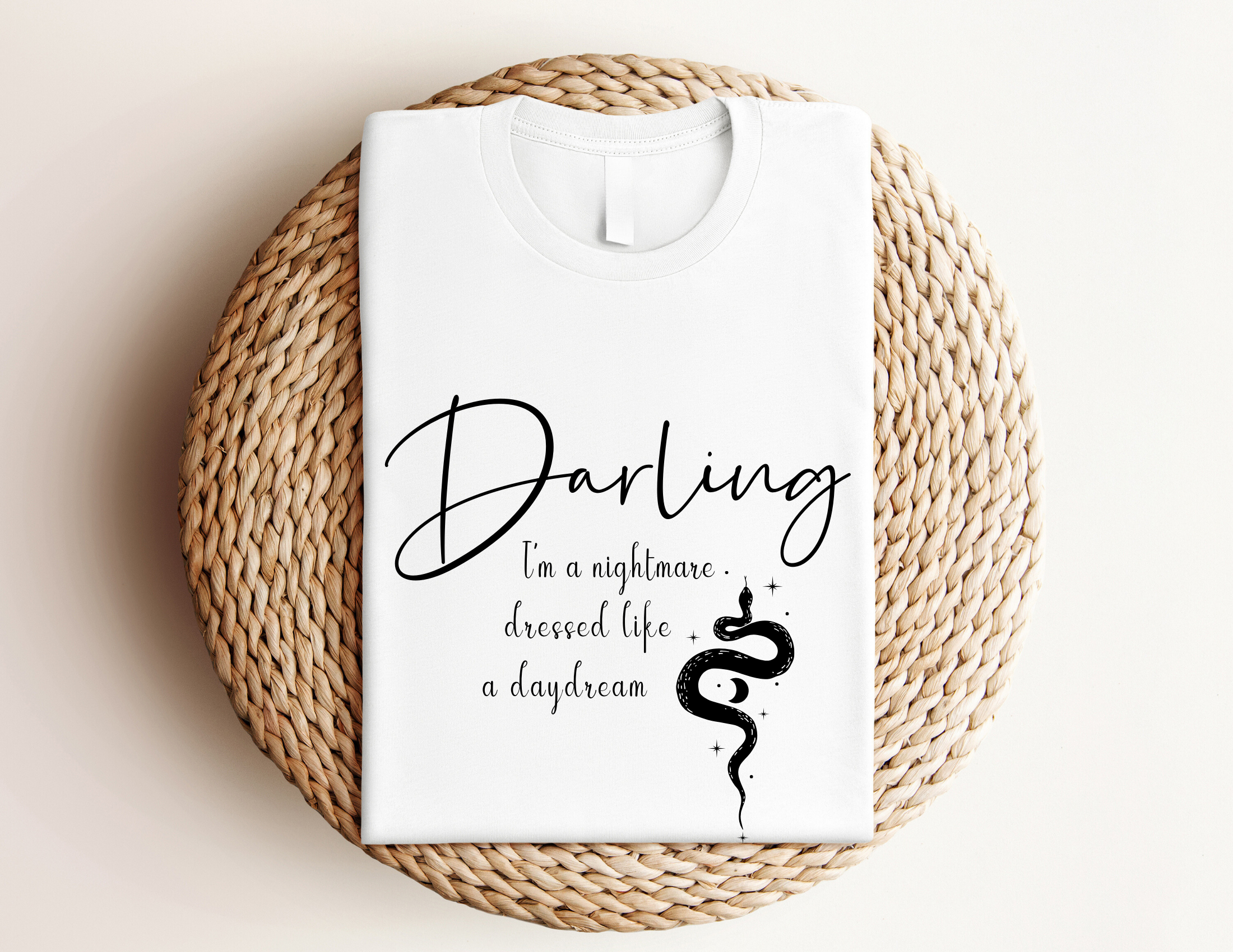 Darling-T-Shirt – Hochwertiges Baumwoll-T-Shirt in weiß oder rosa Roo's Gift Shop