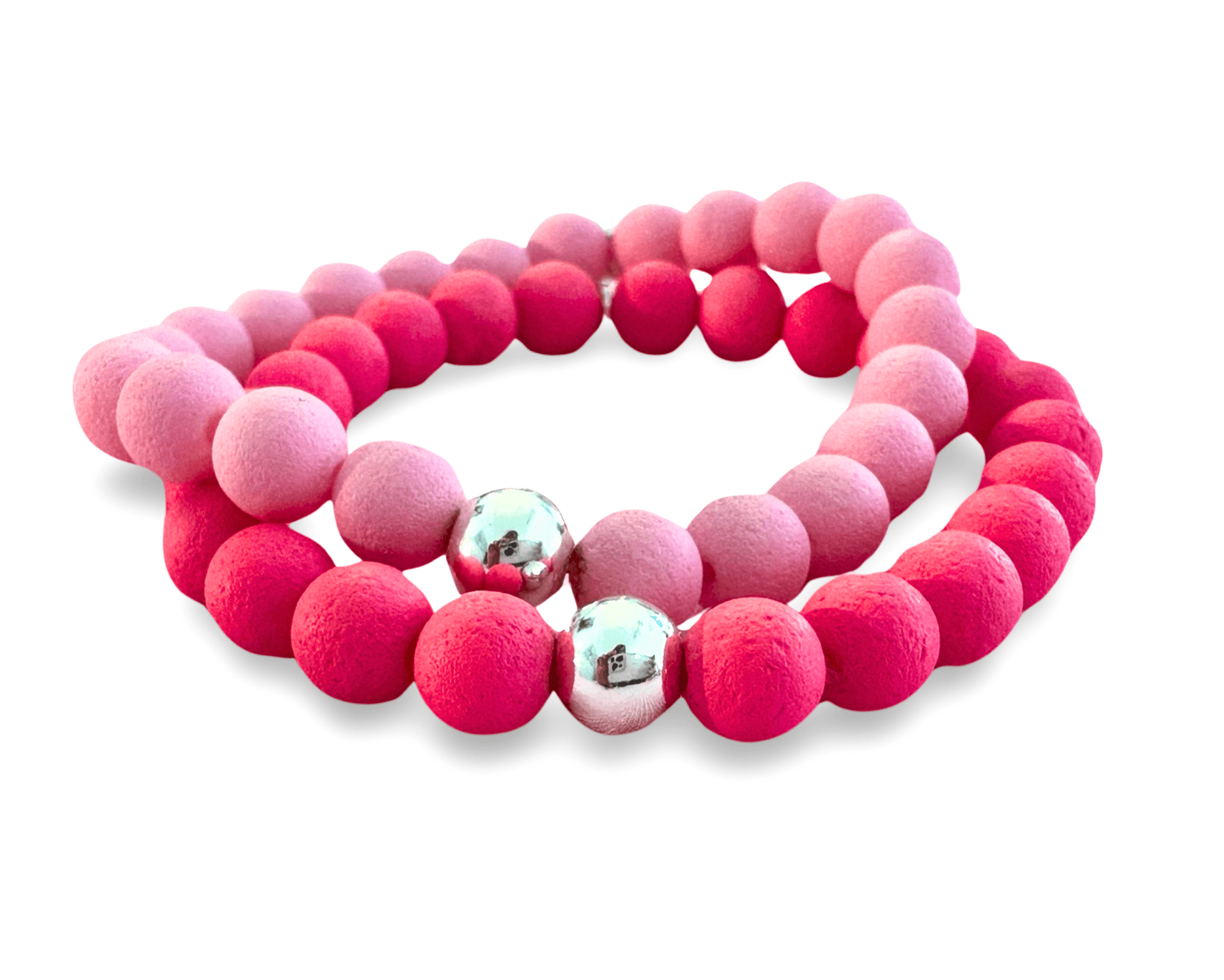 Armband in pink | Perlen Neon | Magic Pearls | Smiley Strass | Quaste | Ibiza - Roo's Gift Shop