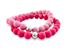 Armband in pink | Perlen Neon | Magic Pearls | Smiley Strass | Quaste | Ibiza - Roo's Gift Shop