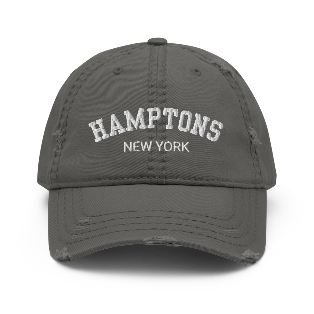 Basecap bestickt im used Look | Hamptons New York | unisex | in blau oder grau Roo's Gift Shop