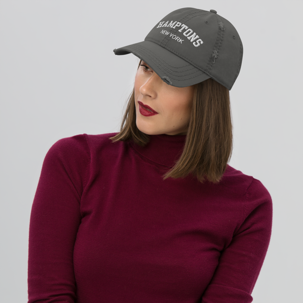 Basecap bestickt im used Look | Hamptons New York | unisex | in blau oder grau Roo's Gift Shop