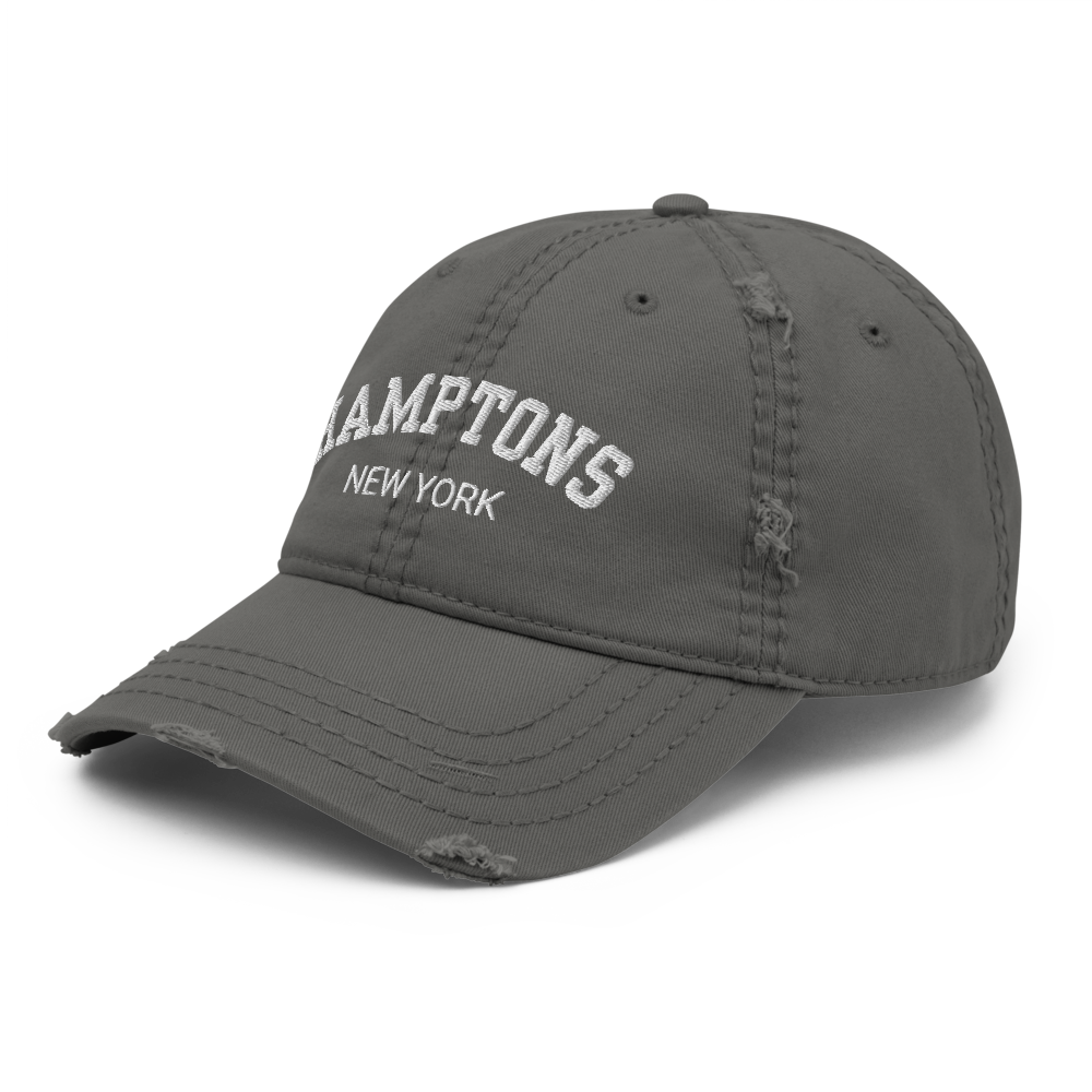 Basecap bestickt im used Look | Hamptons New York | unisex | in blau oder grau Roo's Gift Shop