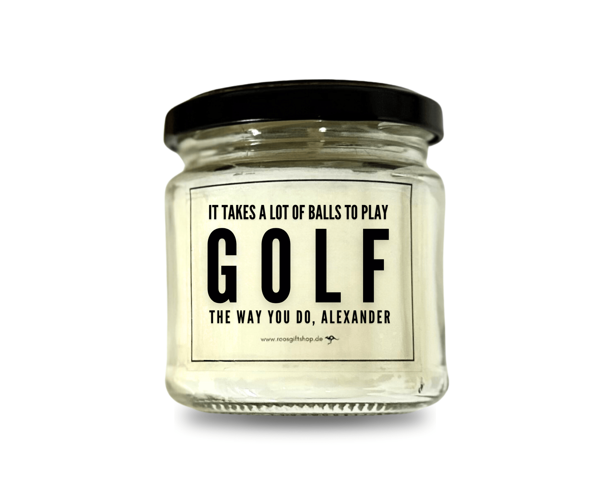 Duftkerze im Glas | Golf Golfspieler | Personalisiert - Frech | Geschenk Mann - Roo's Gift Shop