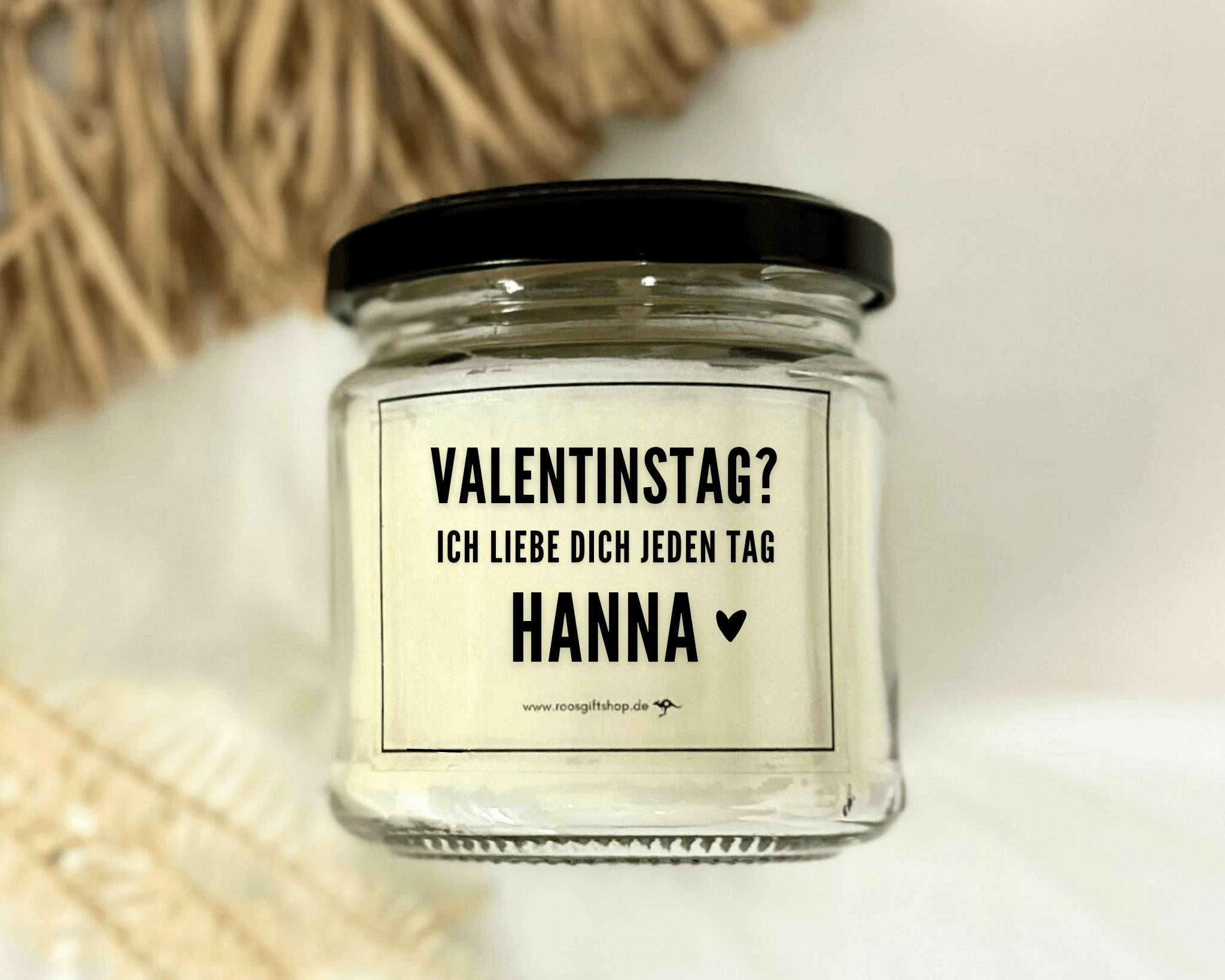 Duftkerze im Glas | Name | Personalisiert | Valentinstag - Roo's Gift Shop