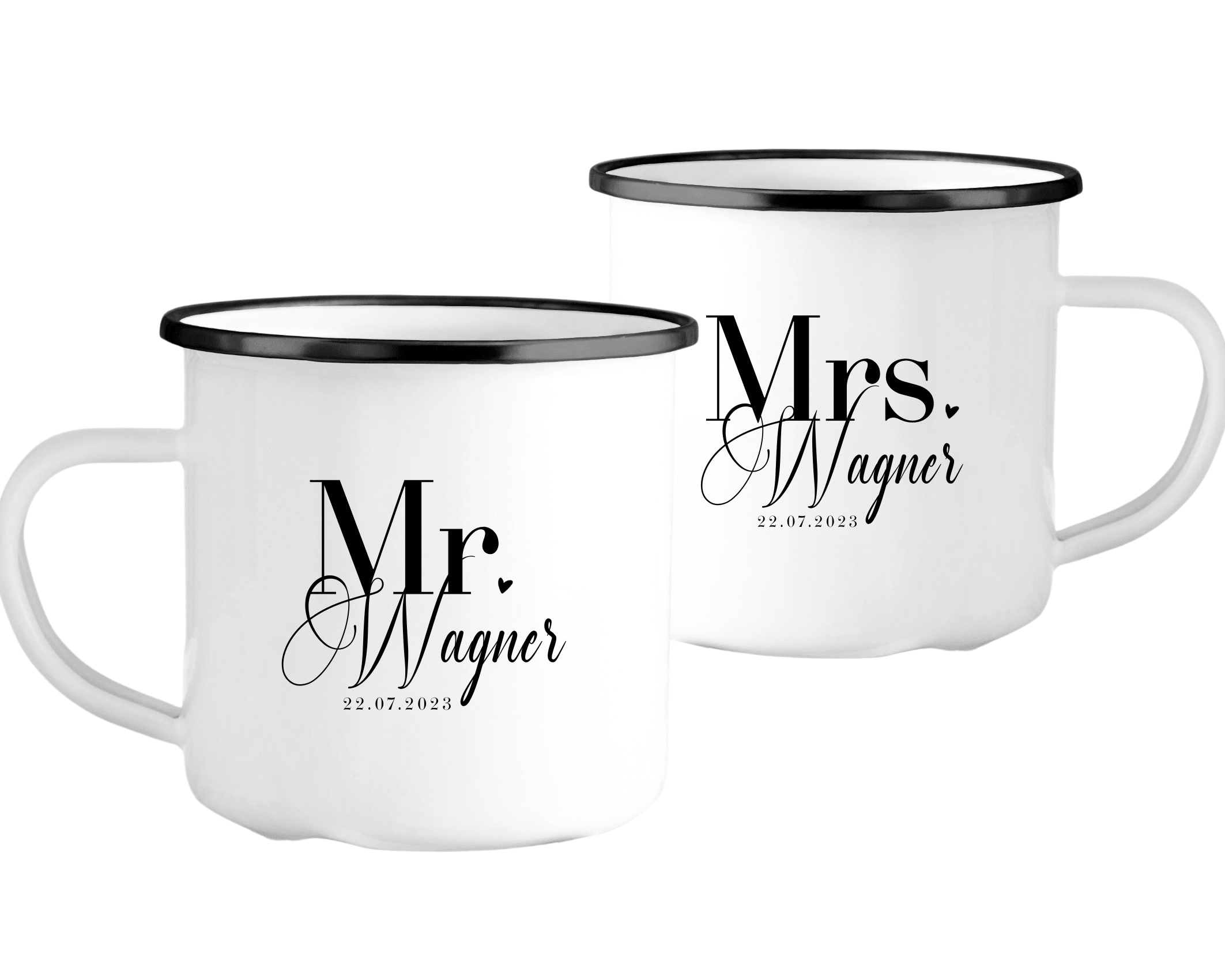 Emaille Tasse | Hochzeit | personalisiert | Braut Bräutigam - Roo's Gift Shop