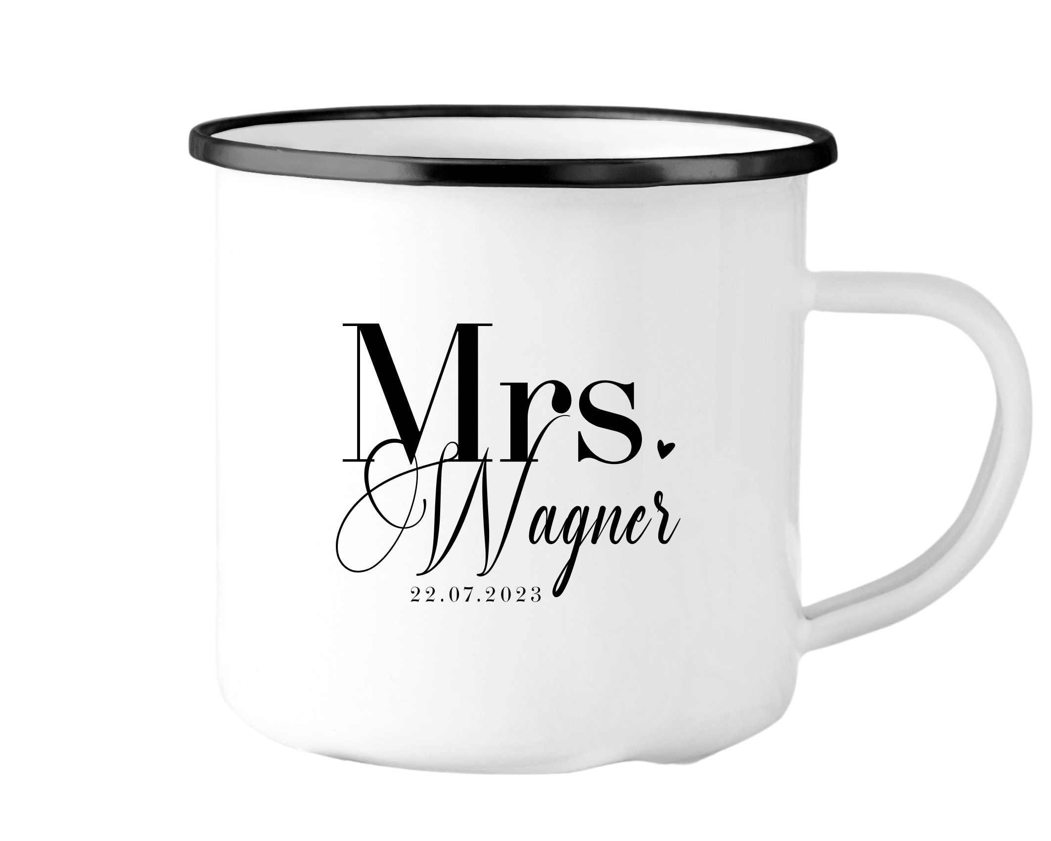 Emaille Tasse | Hochzeit | personalisiert | Braut Bräutigam - Roo's Gift Shop