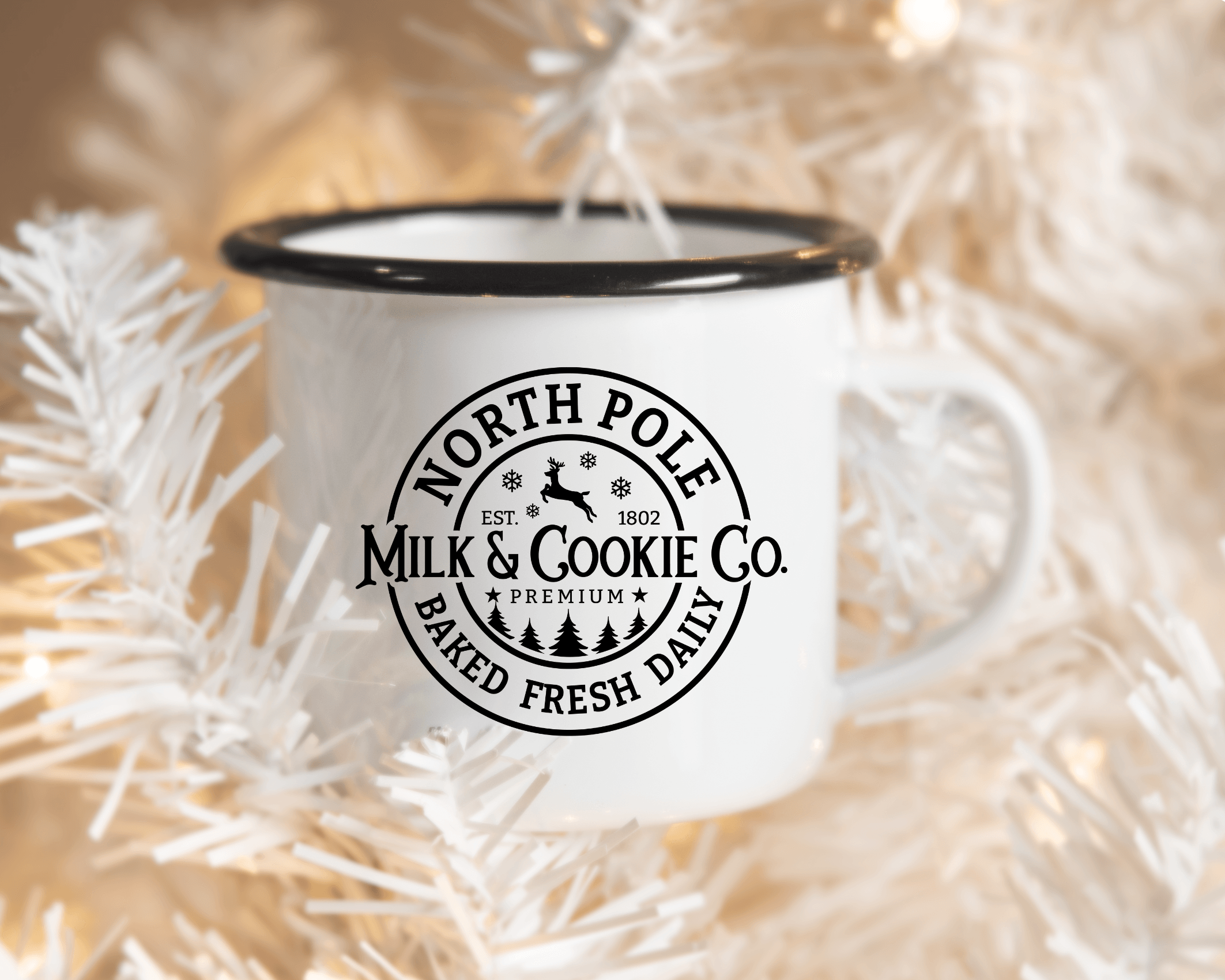 Emaille Tasse | Vintage Weihnachtsmotiv | Milk & Cookie Co. - Roo's Gift Shop