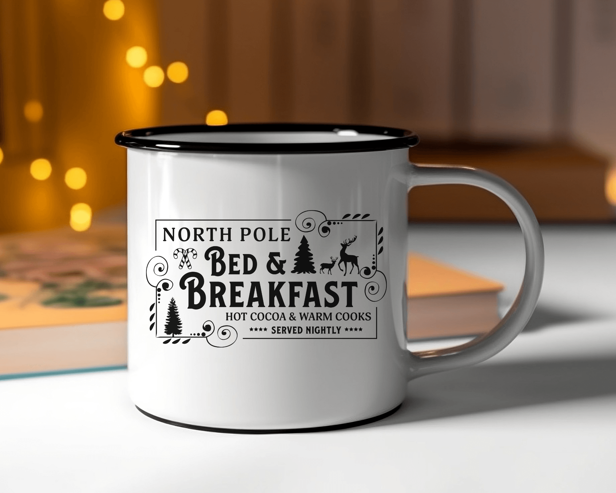 Emaille Tasse | Vintage Weihnachtsmotiv | North Pole - Roo's Gift Shop