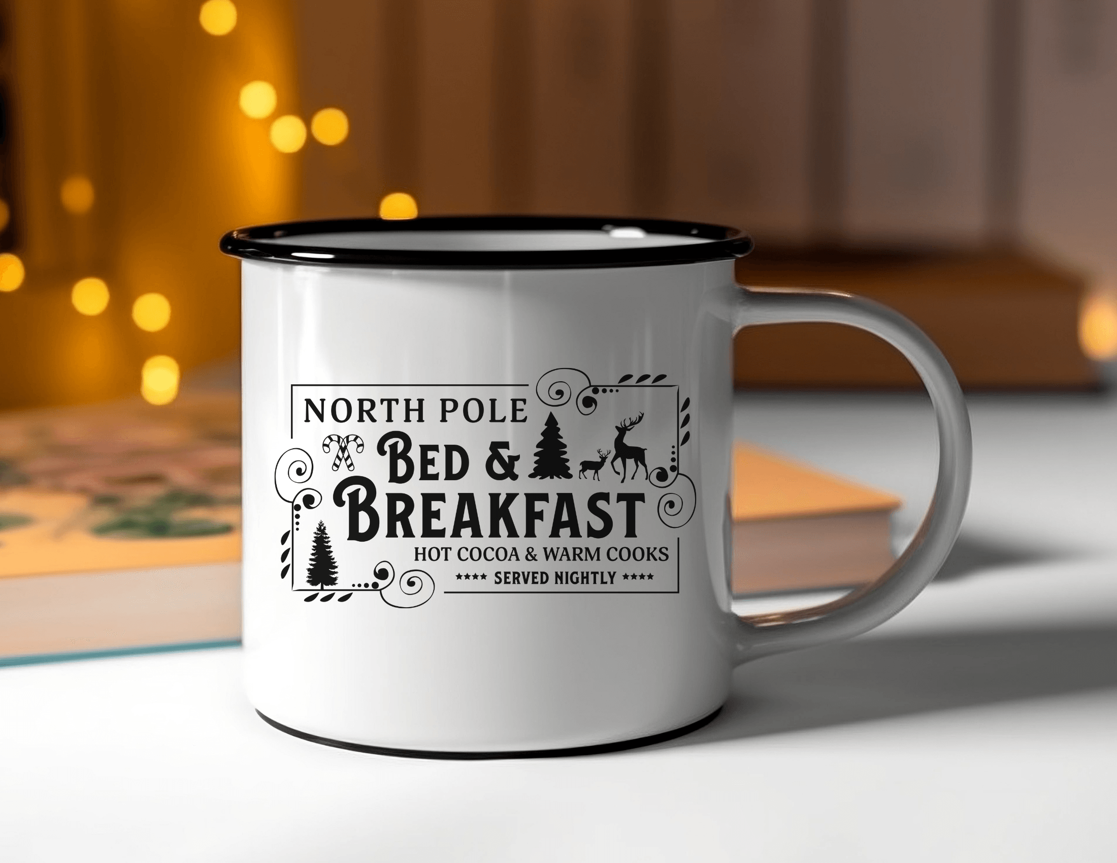 Emaille Tasse | Vintage Weihnachtsmotiv | North Pole - Roo's Gift Shop