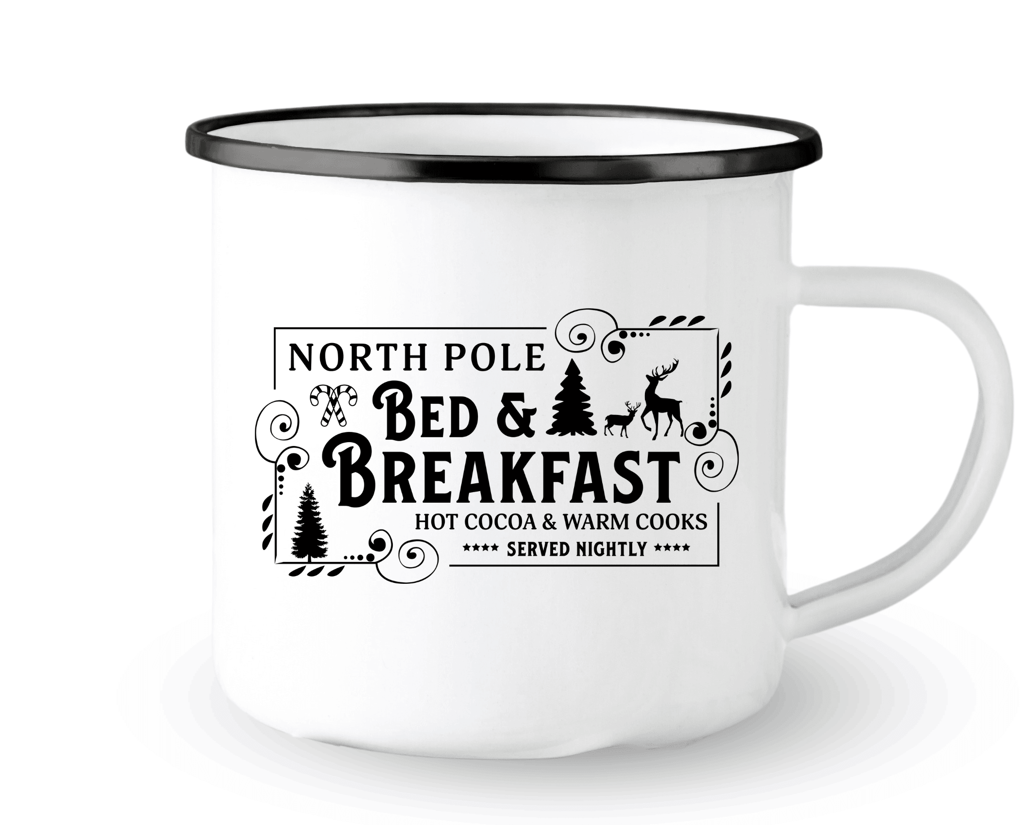 Emaille Tasse | Vintage Weihnachtsmotiv | North Pole - Roo's Gift Shop