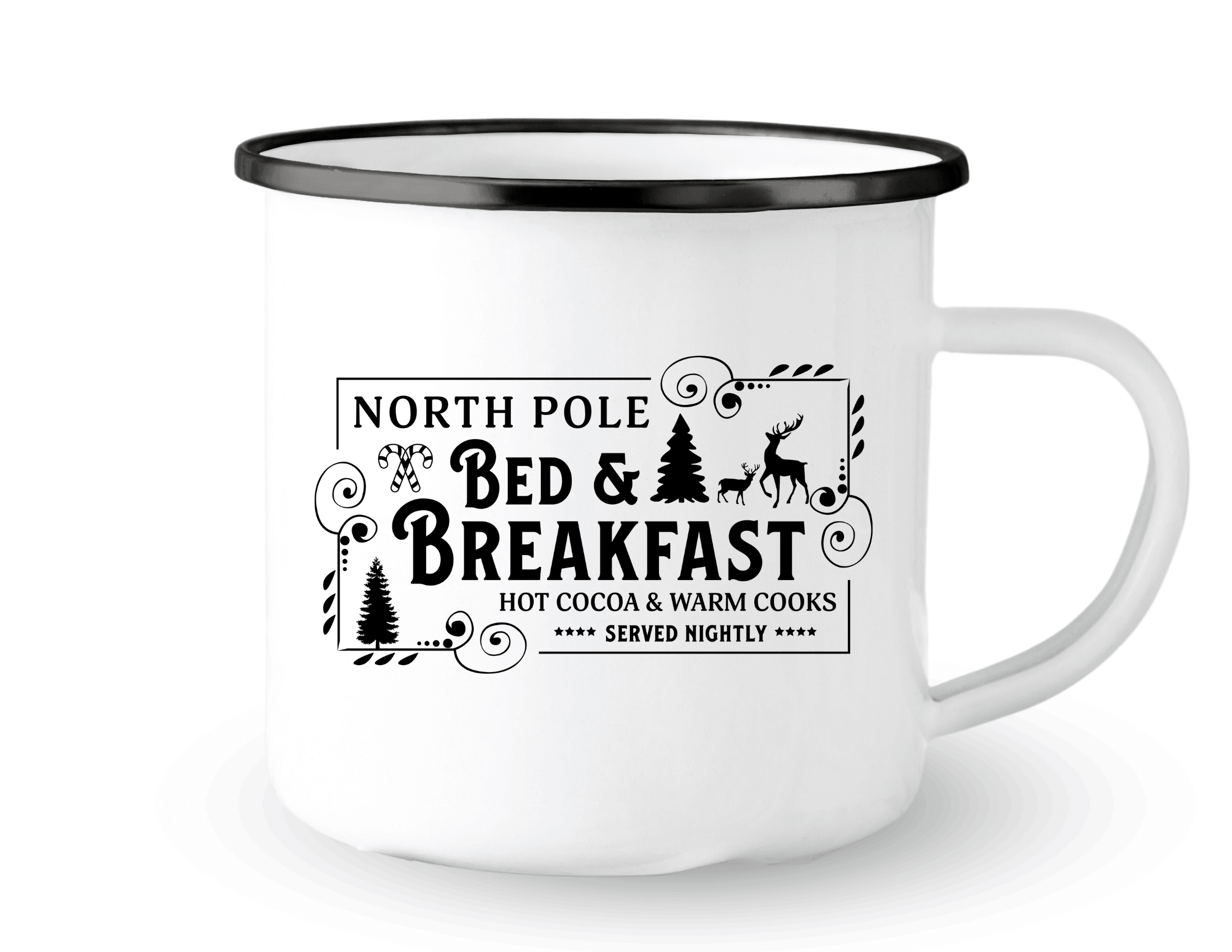 Emaille Tasse | Vintage Weihnachtsmotiv | North Pole - Roo's Gift Shop