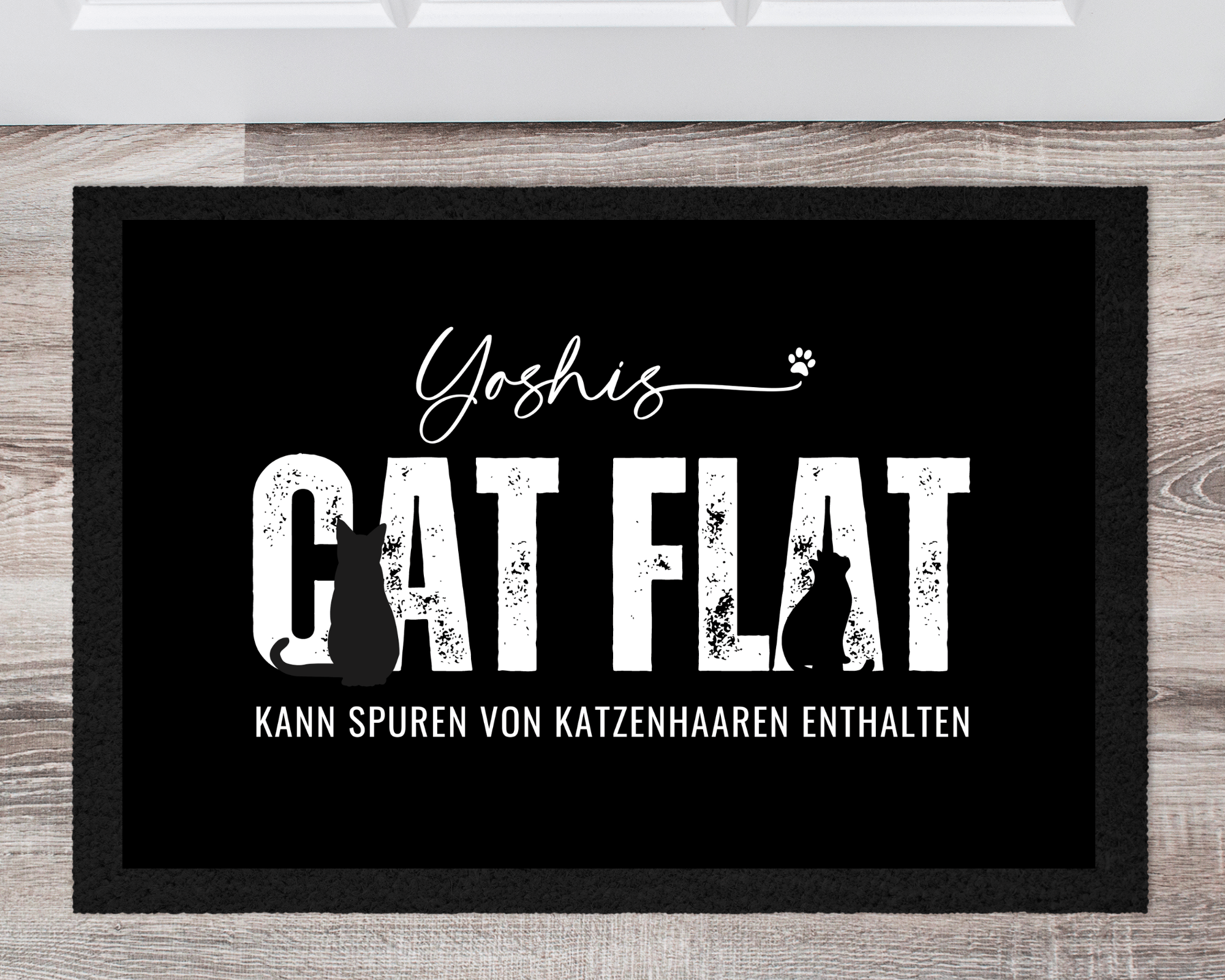 Fußmatte | Personalisiert Katzenliebhaber | Cat Flat - Roo's Gift Shop